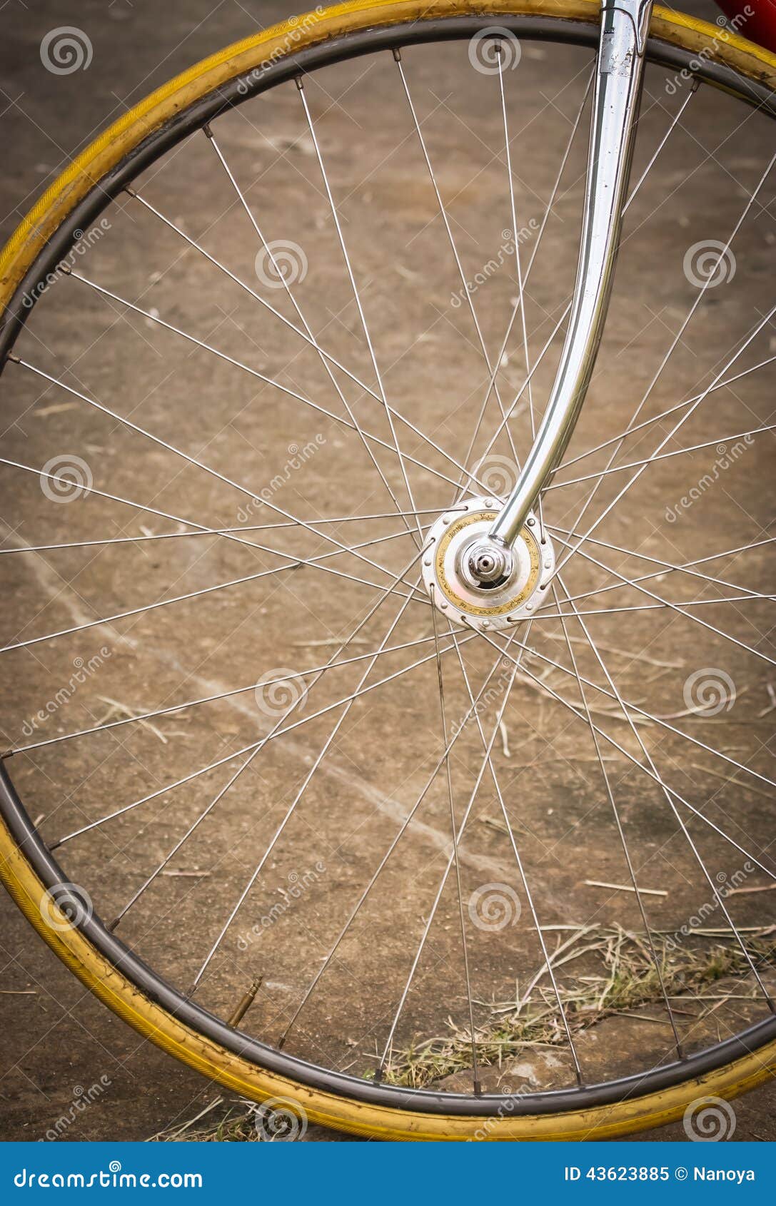 Bicycle Wheel with Old Style Stock Image Image of wheel, chrome 43623885