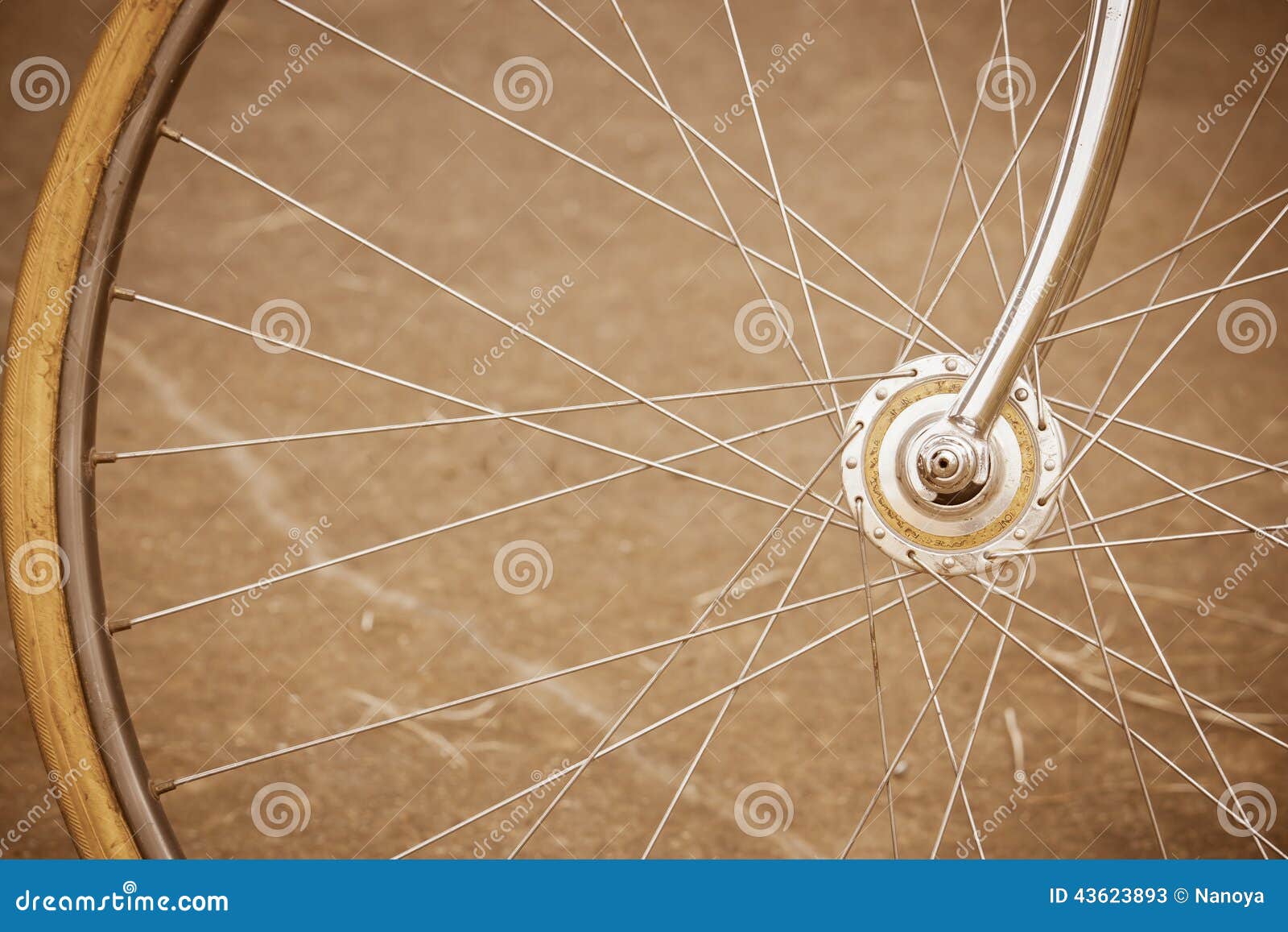 Bicycle Wheel with Old Style Stock Image Image of iron, bicycle 43623893