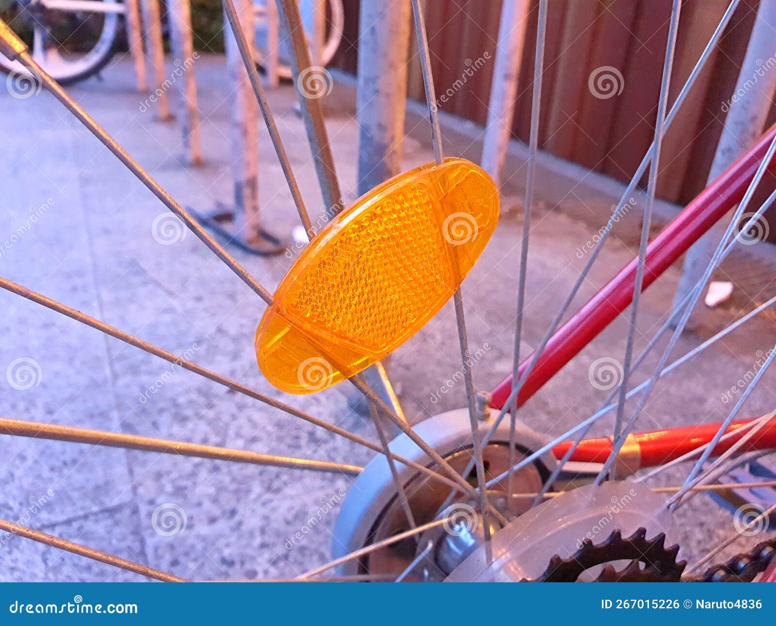 Bicycle wheel reflector stock photo. Image of spoke 267015226