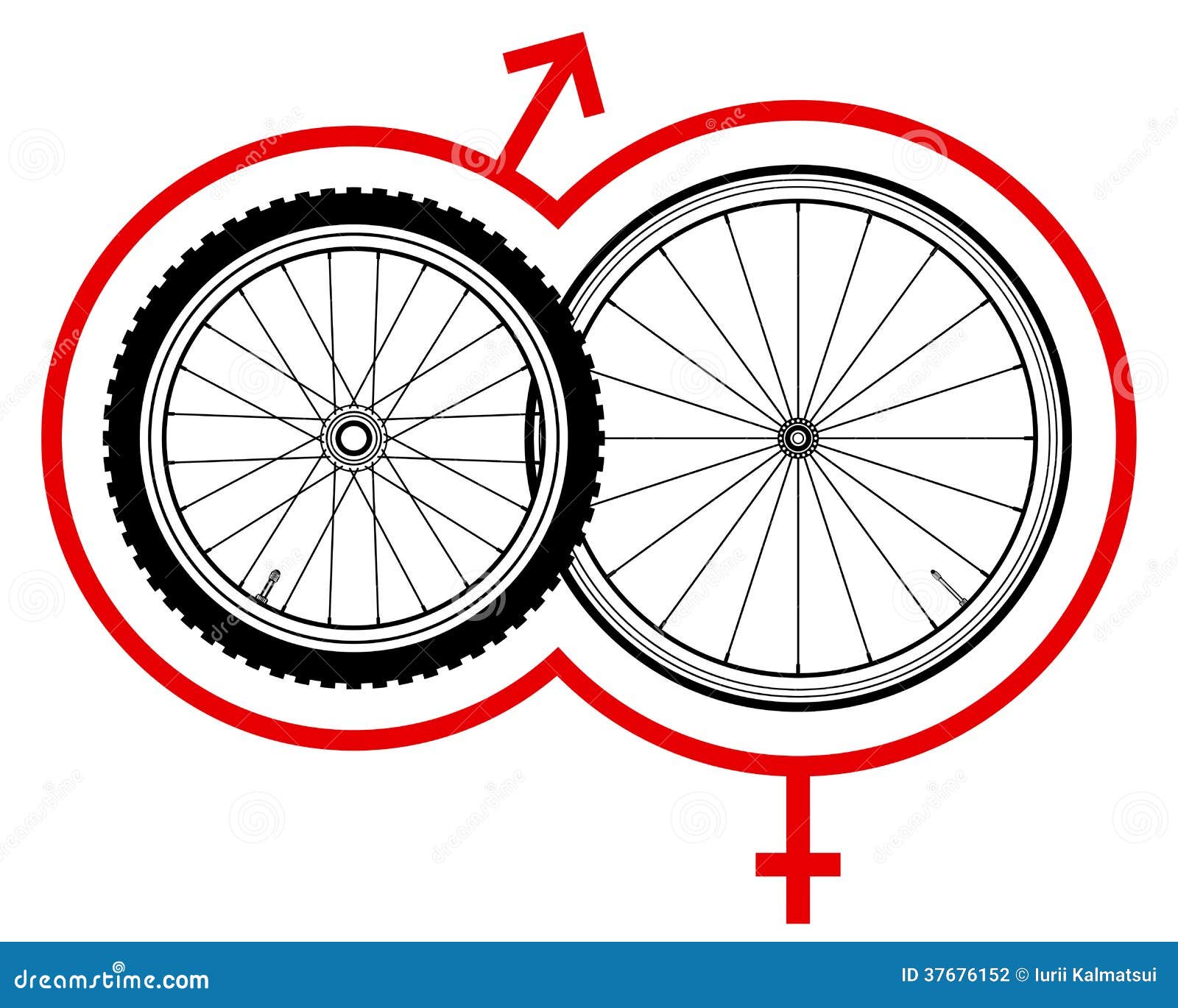 Bicycle Wheels Without Spokes Cartoon Vector 47242313