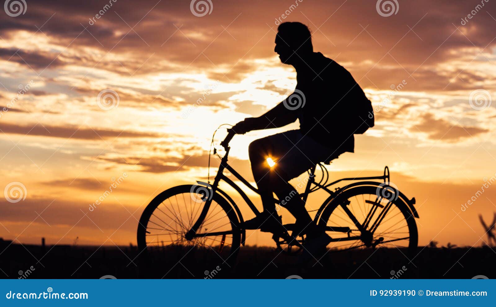 bicycling in the evening