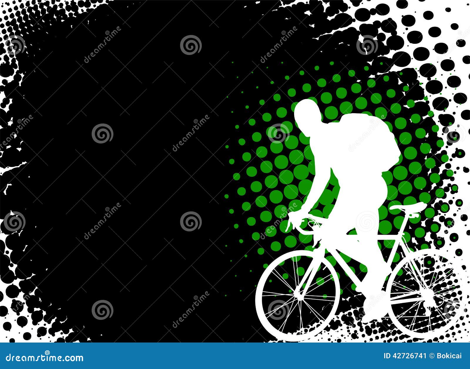 bicyclist on the abstract background