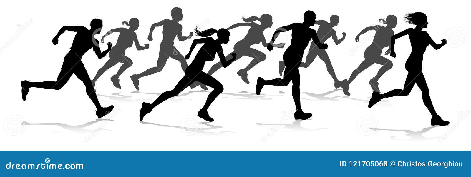Biegacze Ścigają się zawody atletyczni sylwetki. Sylwetka biegacze w biegowym zawody atletyczni wydarzeniu
