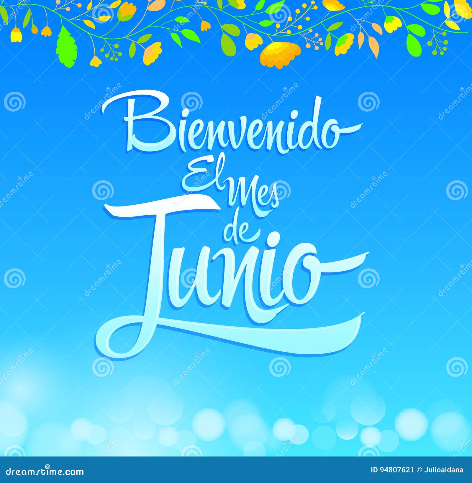 bienvenido el mes de junio - welcome june spanish text