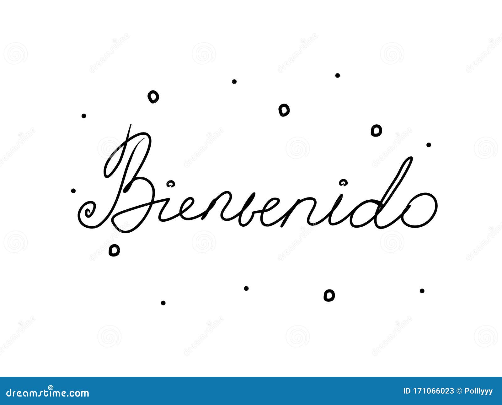 Bienvenido Welcome Spanish Text Lettering Vector: immagine vettoriale stock  (royalty free) 146506775