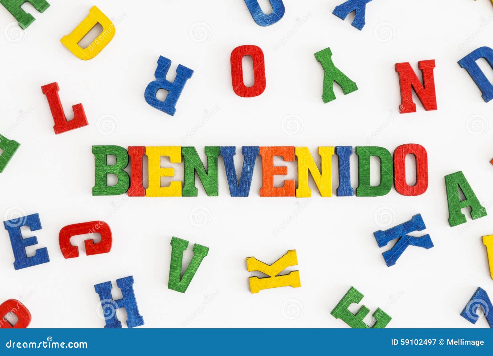 Welcome - in Spanish. Lettering. Bienvenido. | Sticker