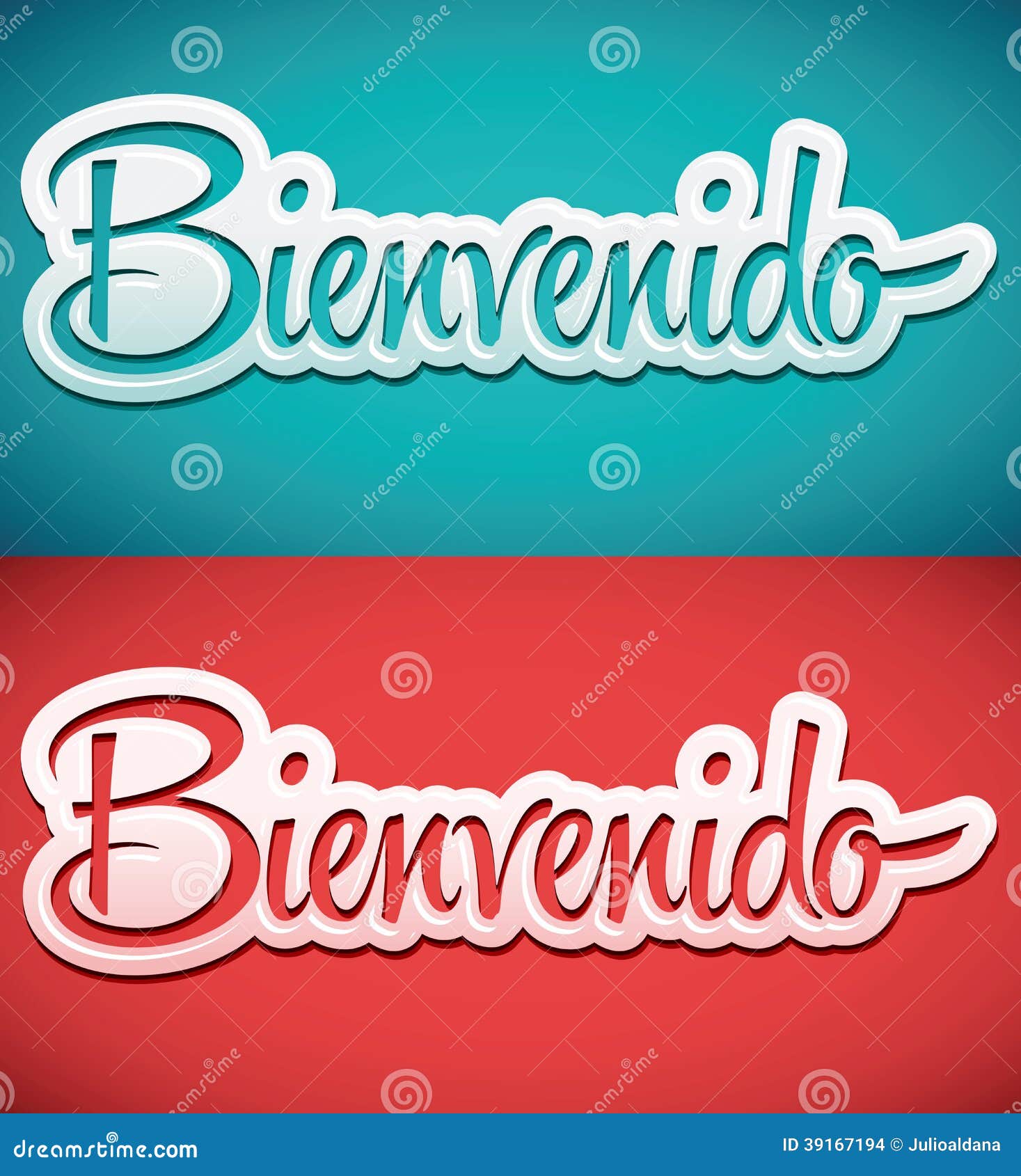 Bienvenida calligraphy spanish translation Vector Image