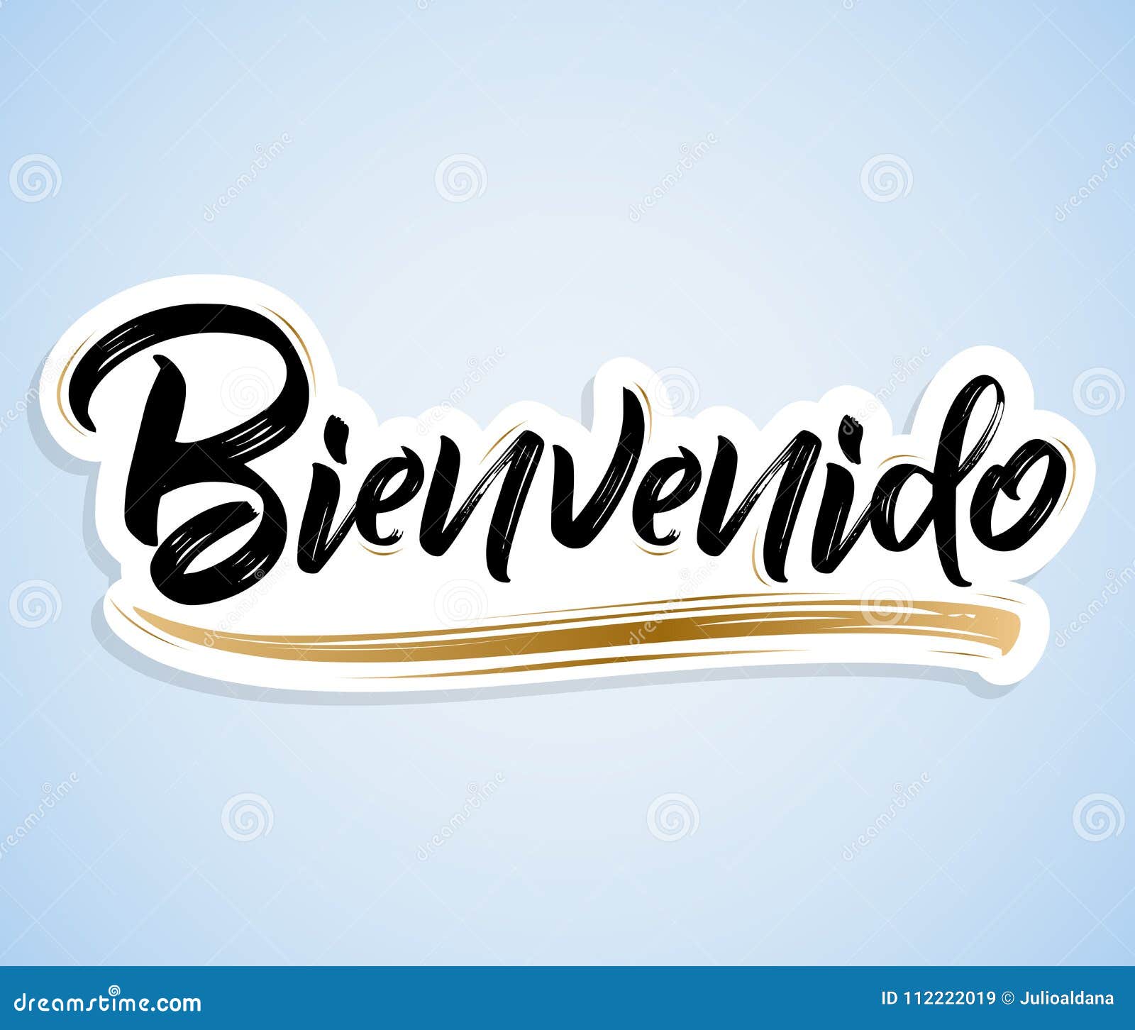 Bienvenido Text Drawing Stock Vector, Royalty-Free