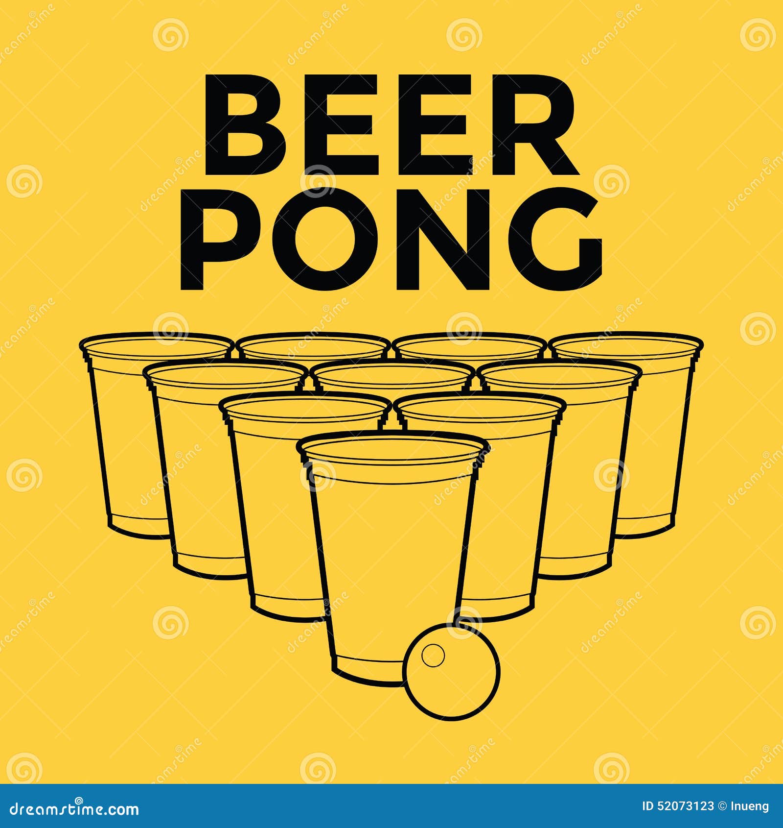 Bier Pong Drinking Game vektor abbildung. Illustration von bier 52073123