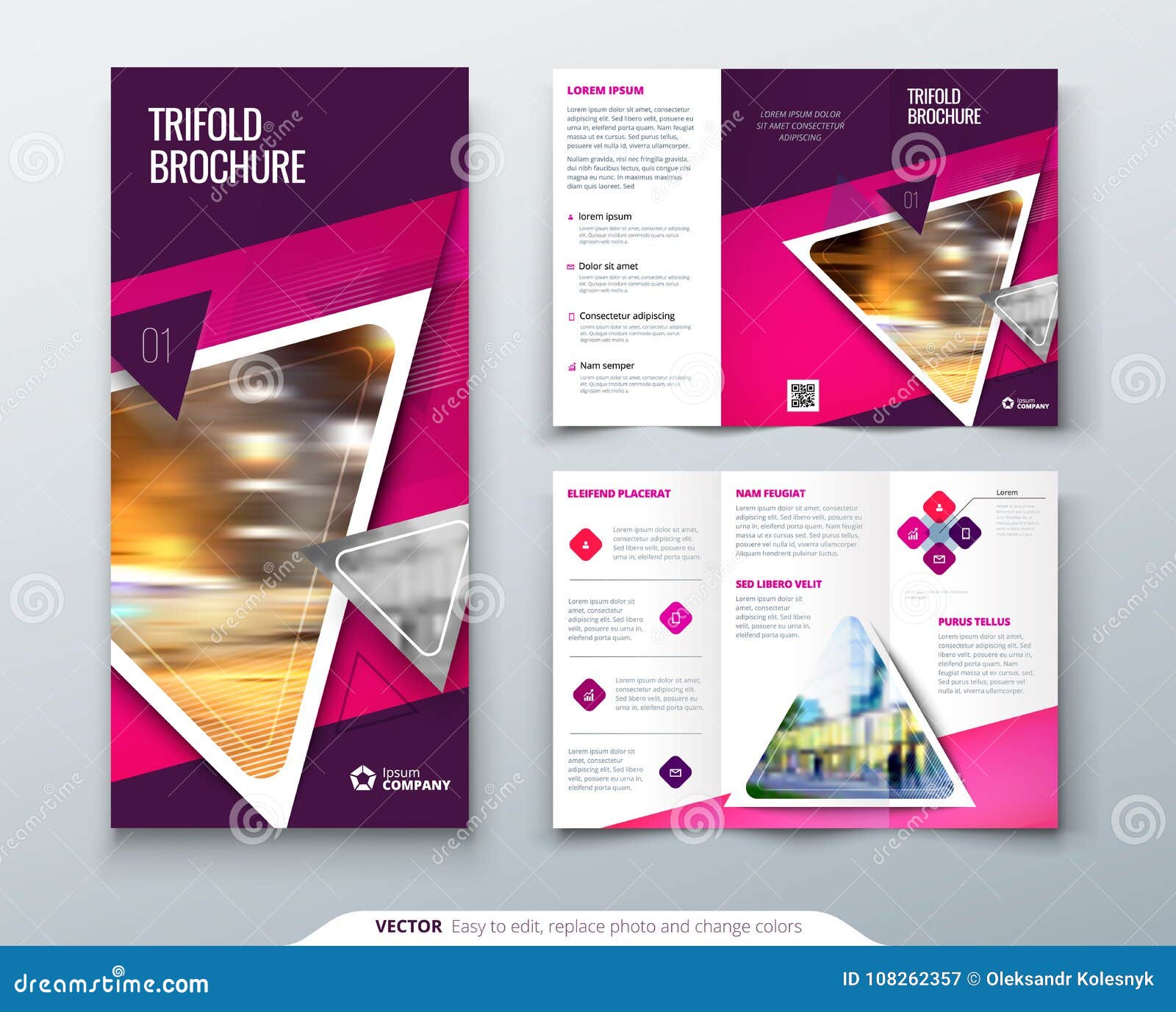 bifold brochure design red orange template for bii fold flyer