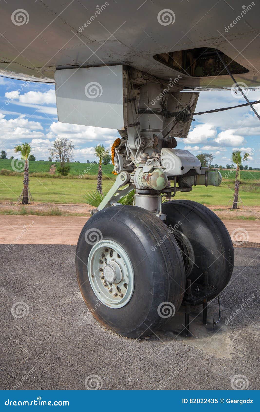 Big Airplane Wheels and Landing Gear Stock Image Image of maintenance