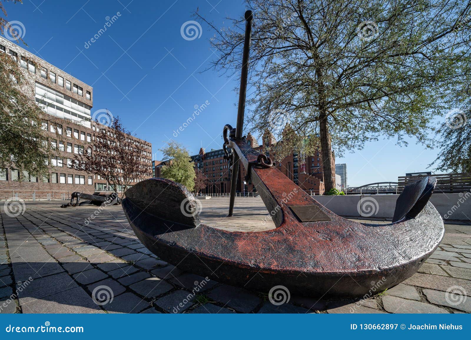 Big Anchor on the Dar-es-Salaam-place in the Hafencity, Hamburg ...