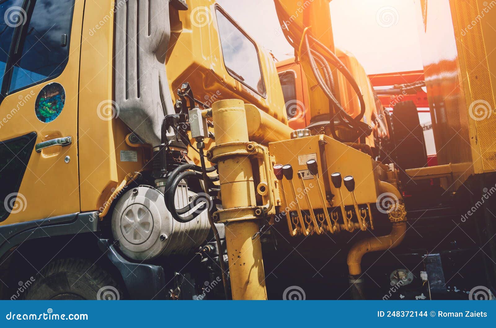 Big Automotive Equipment for High Altitude Work Stock Photo Image of