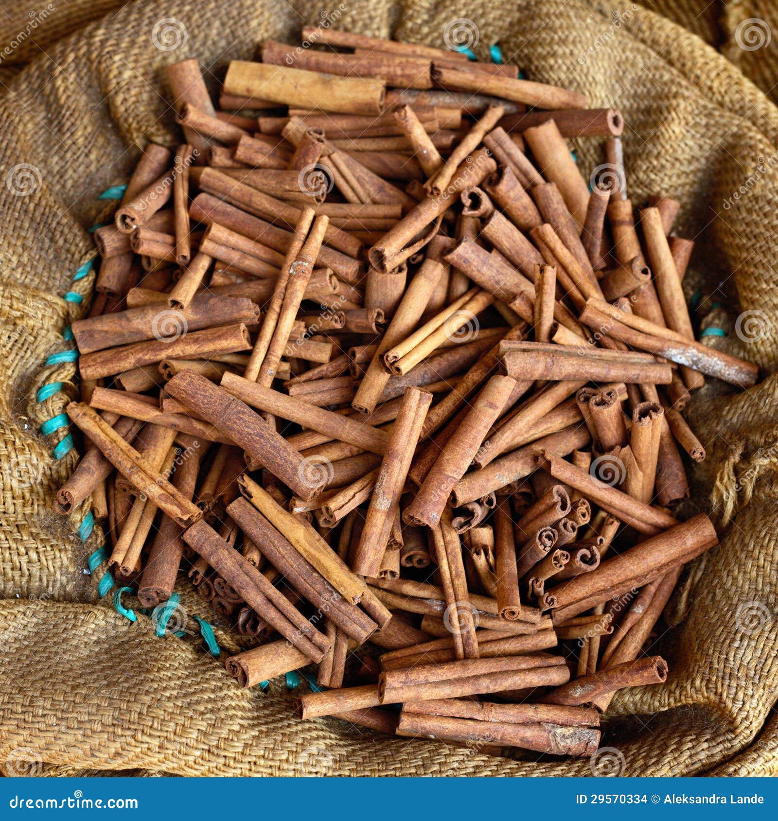 Big Bag with Cinnamon Sticks Stock Photo Image of cinnamon, burlap