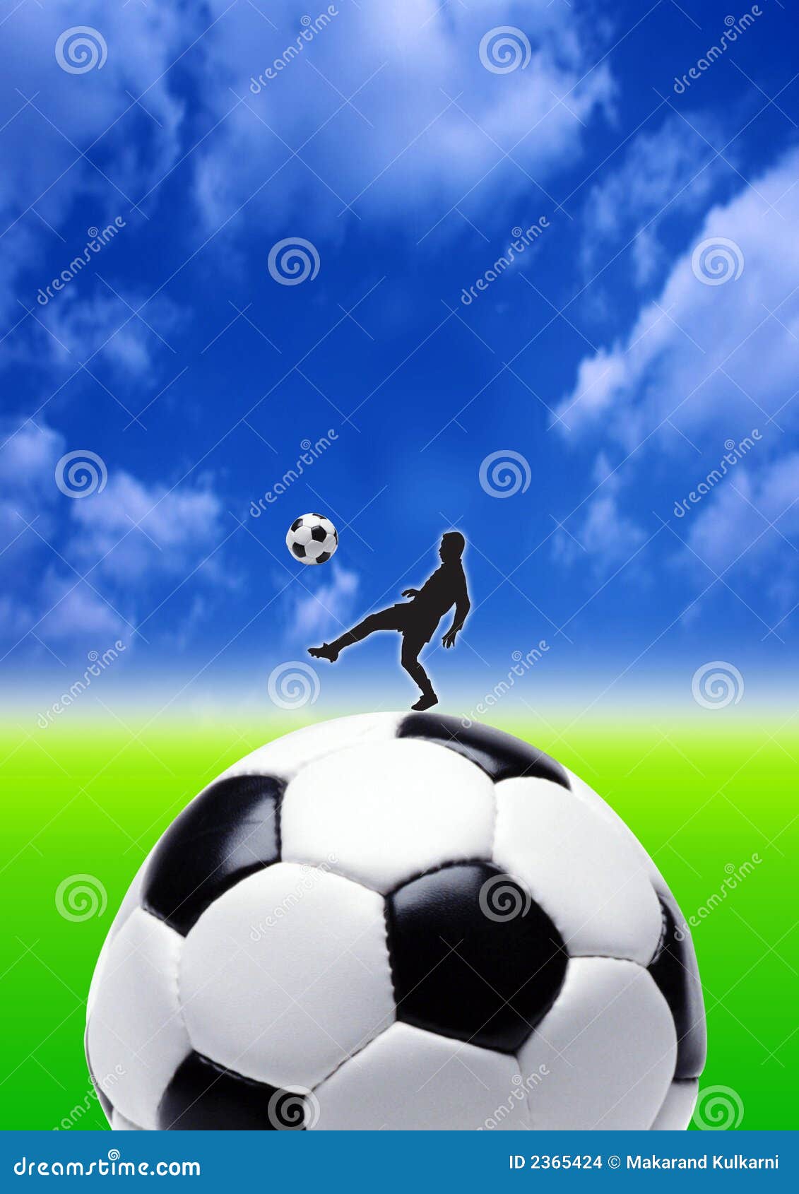 Big ball kick stock photo. Image of grass, kick, player - 2365424