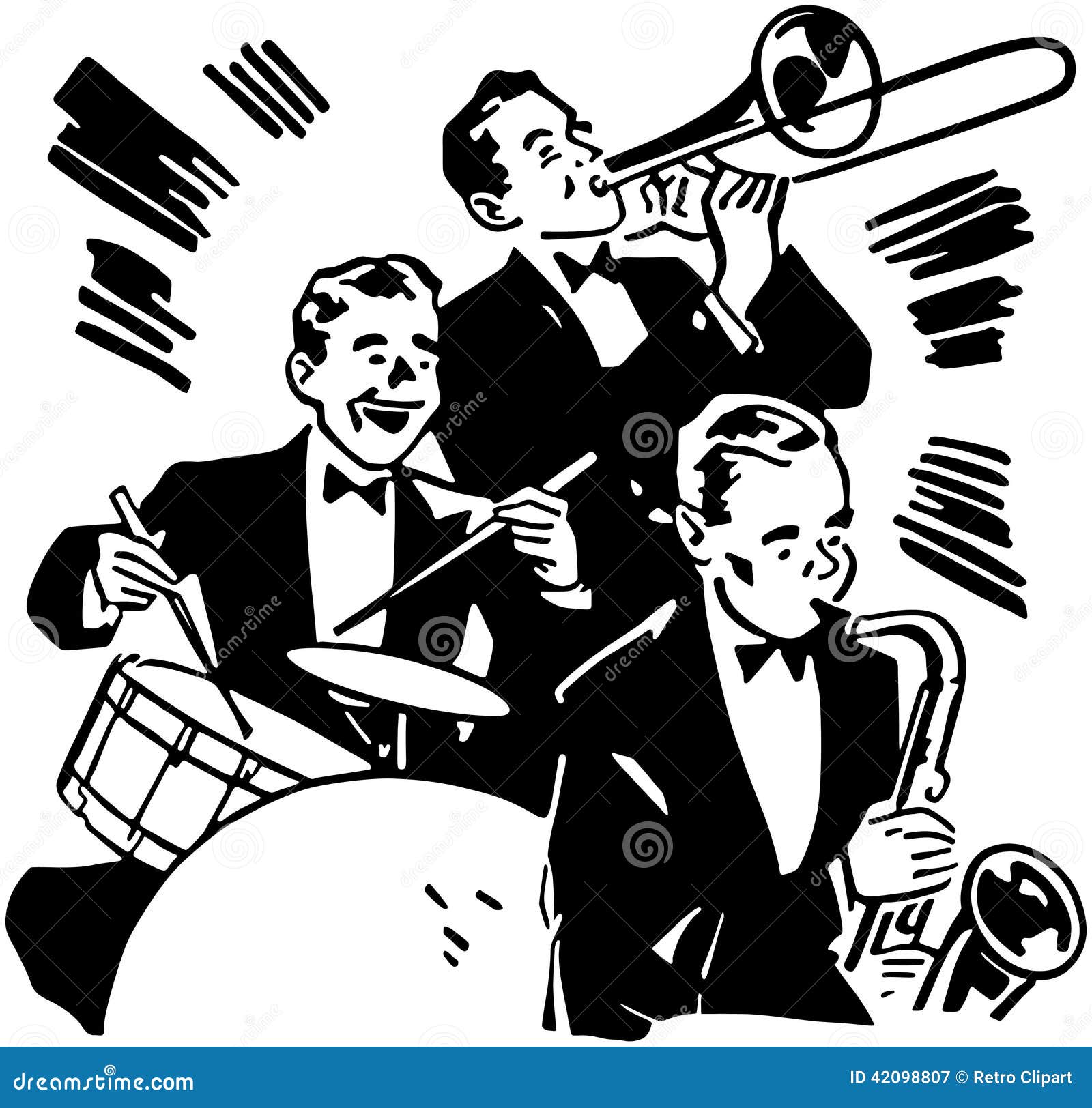 Big Band Drums and Horns stock vector. Illustration of bass 42098807
