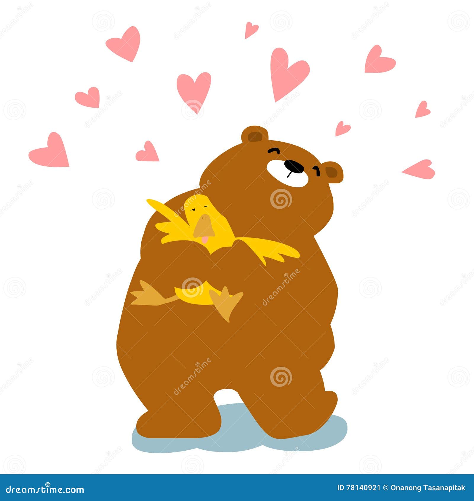 big bear cuddle duck cartoon character