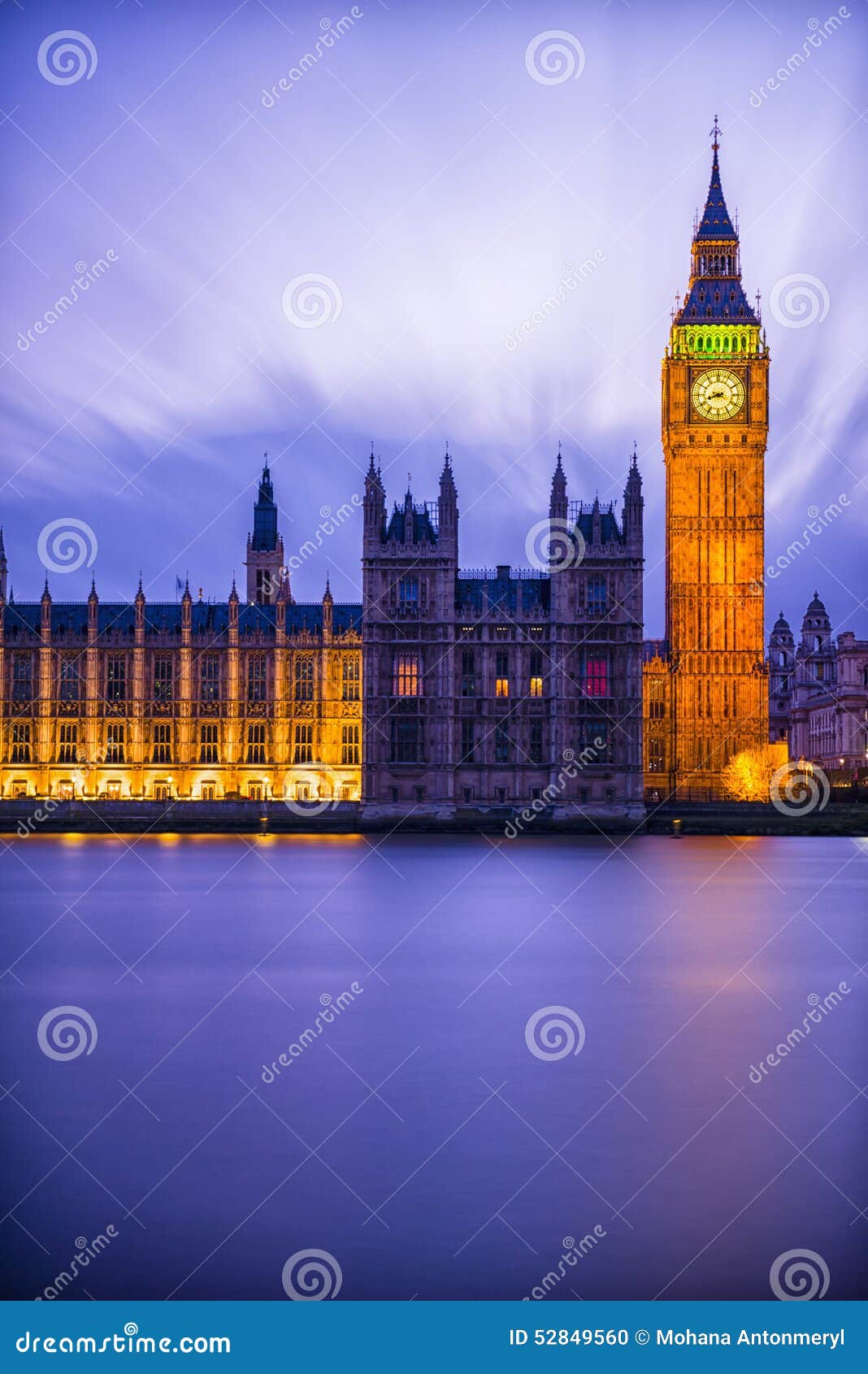 Big Ben Après Coucher Du Soleil à Westminster à Londres