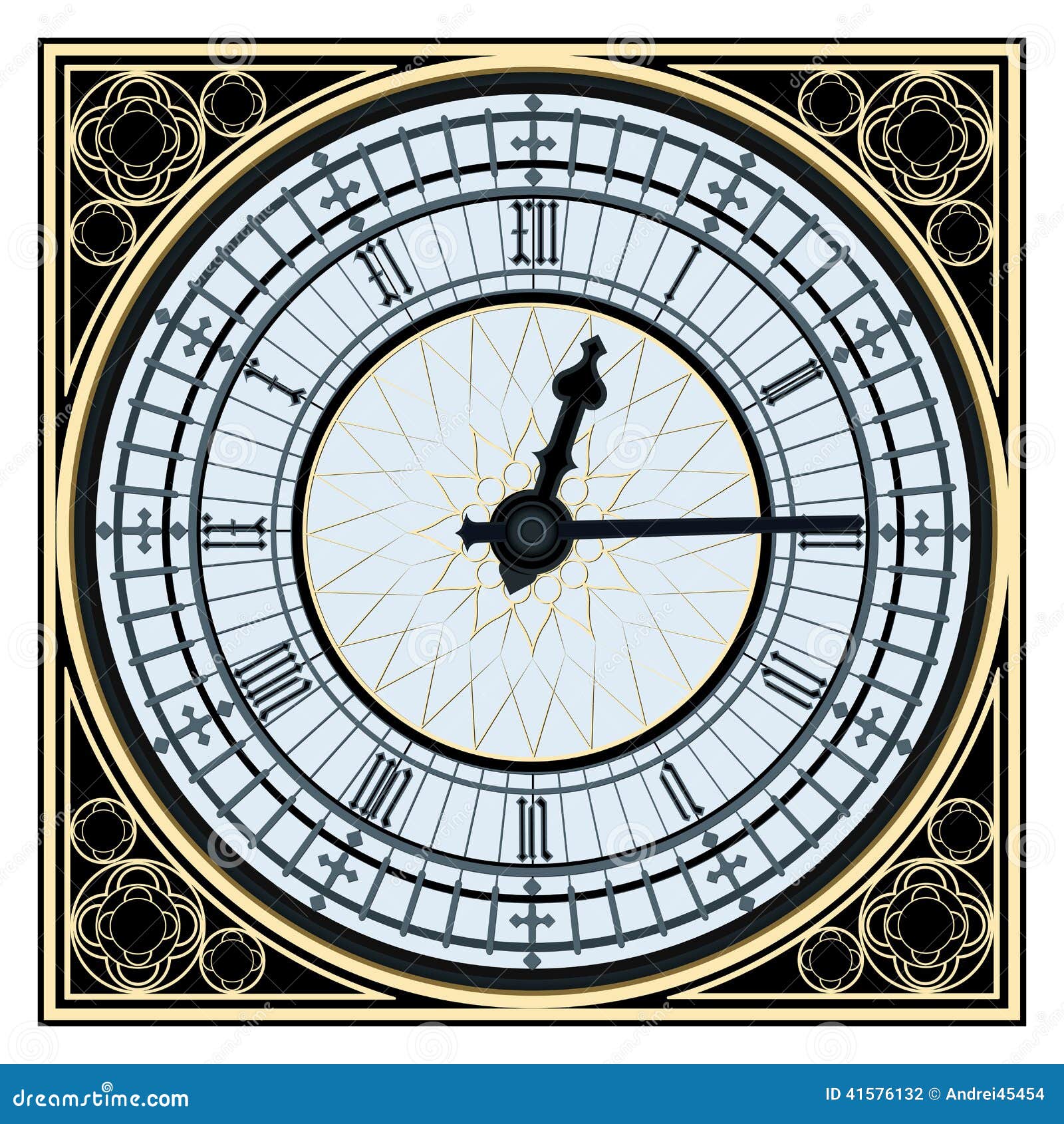 Big Ben Clock stock vector. Illustration of grayscale 41576132