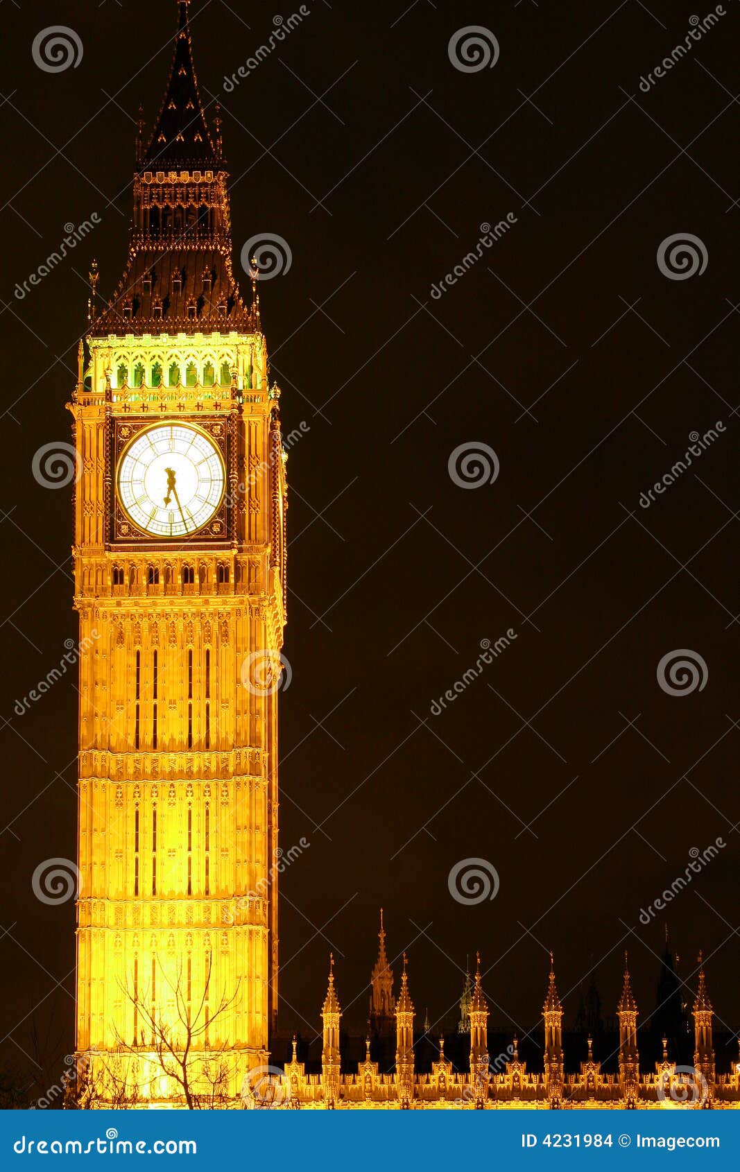 Big Ben Clock Tower at Night Stock Photo Image of westminster