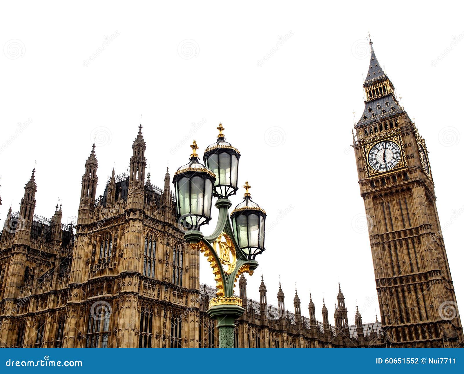 Big Ben Clock Tower With Old White Background Stock Photo Image 60651552