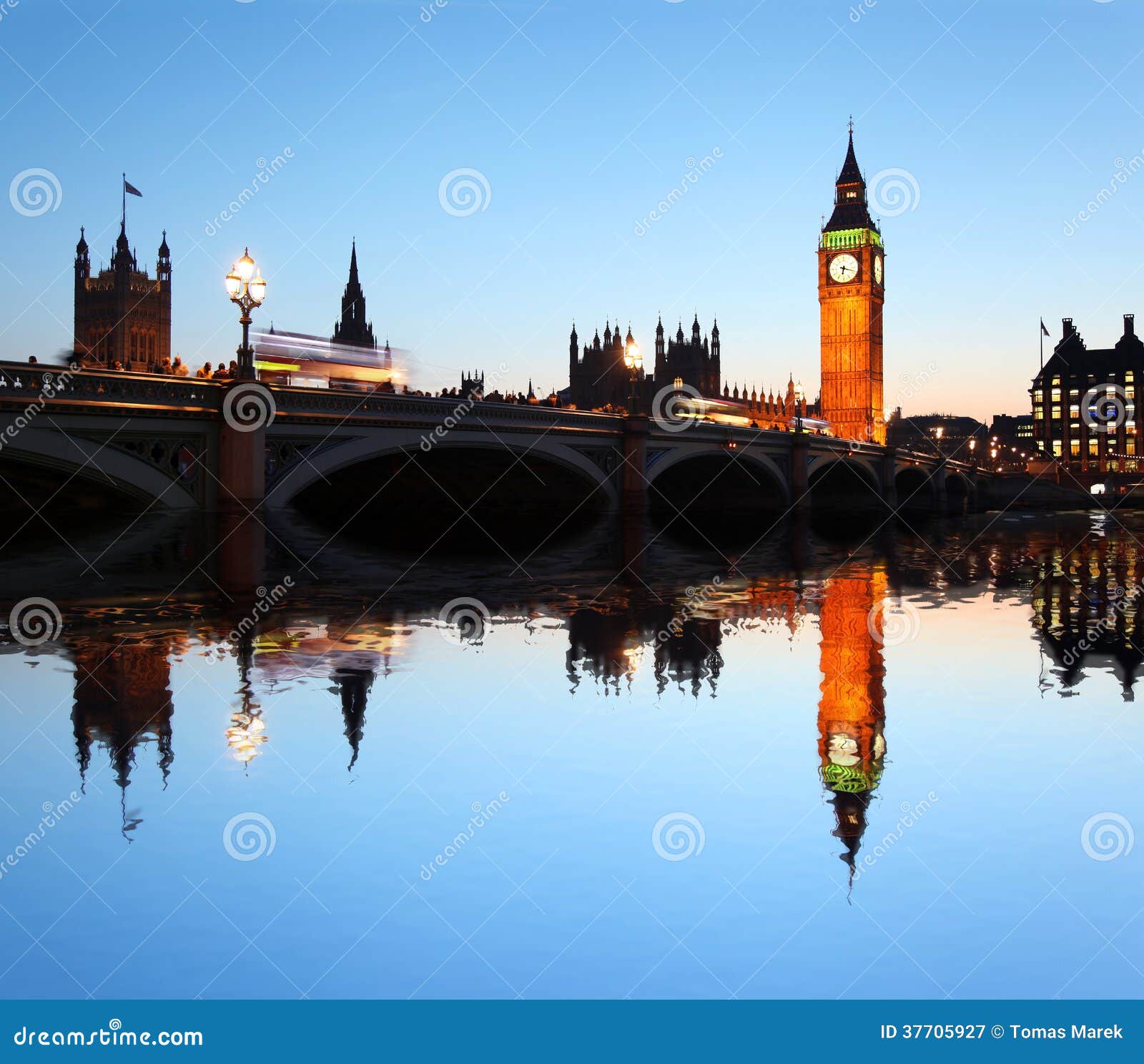 Famous Big Ben in the evening, London, England