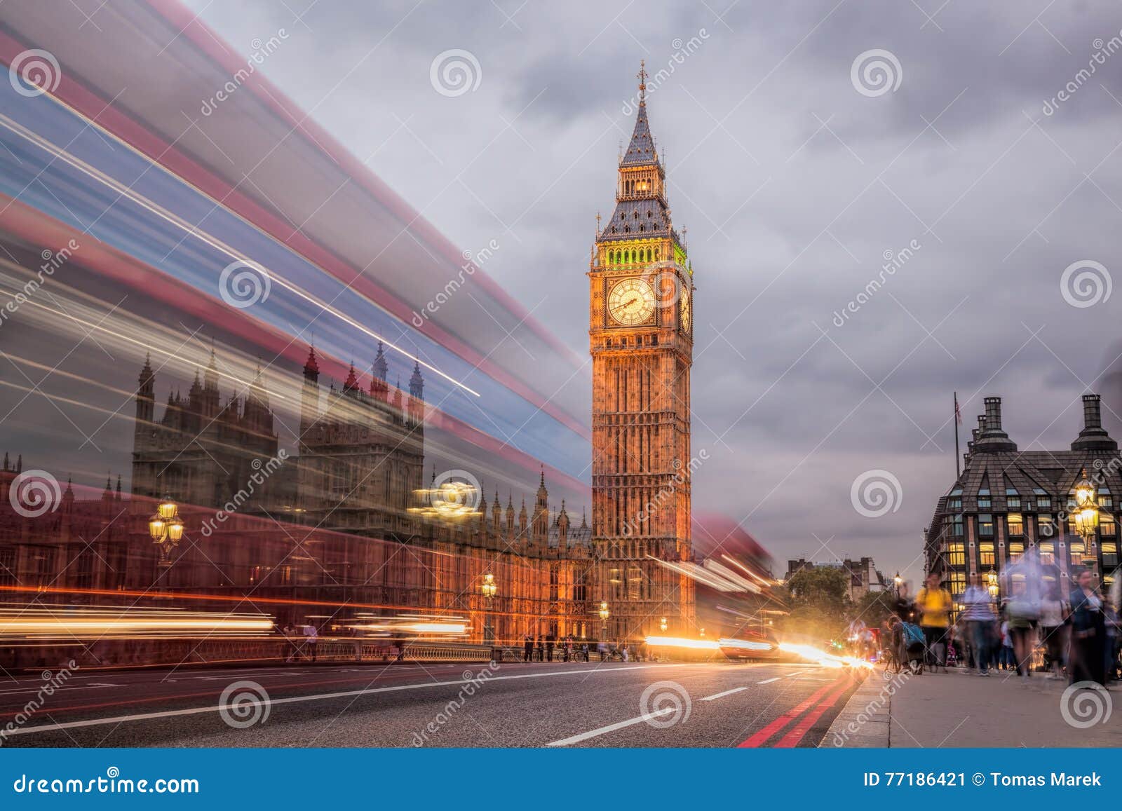 The Big Ben and the House of Parliament at Night, London, UK Stock ...
