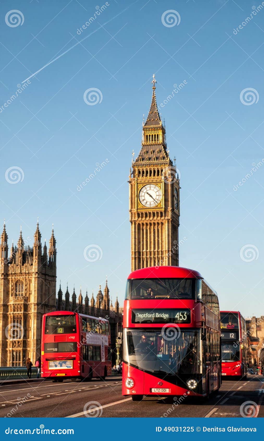 Fotografia Big Ben Clock Tower and London Bus - em