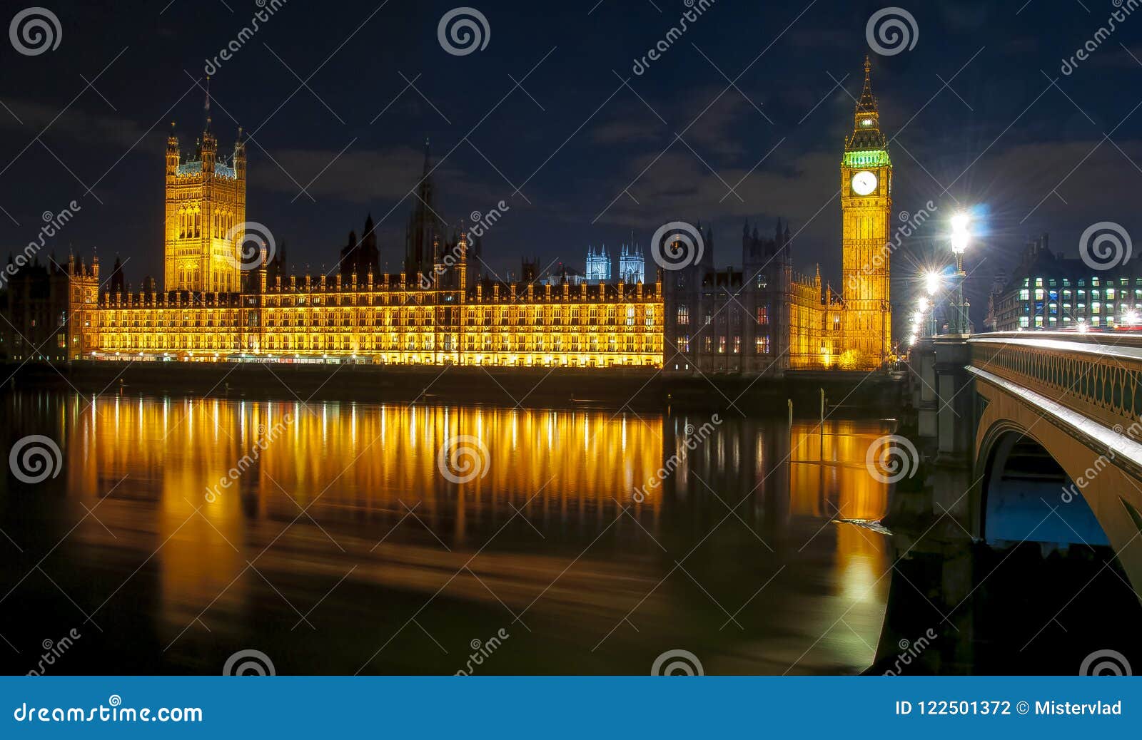 Big Ben y casas del parlamento en la noche, Londres, Reino Unido