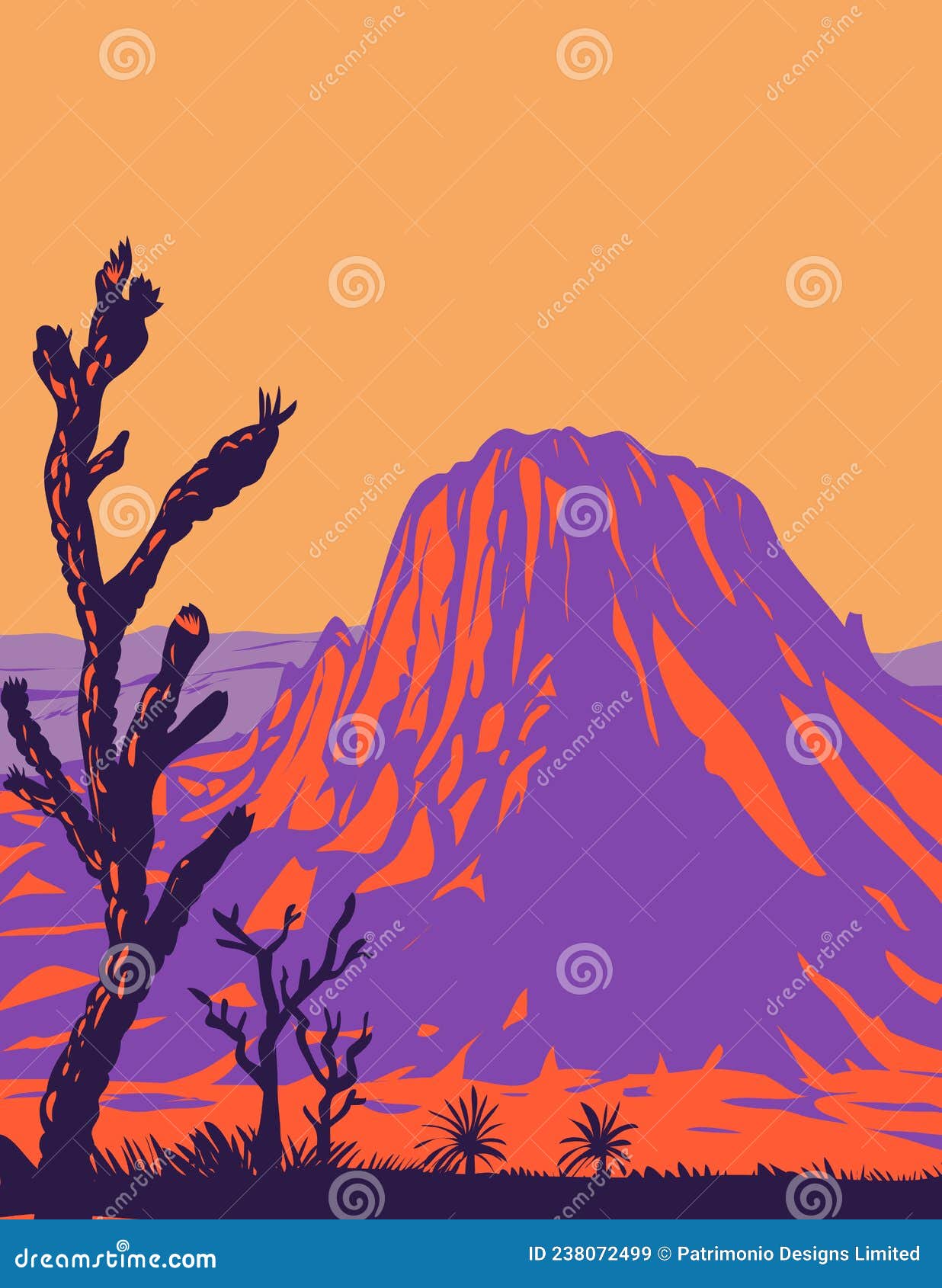 big bend ranch state park with solitario peak on the rio grande in brewster and presidio texas usa wpa poster art