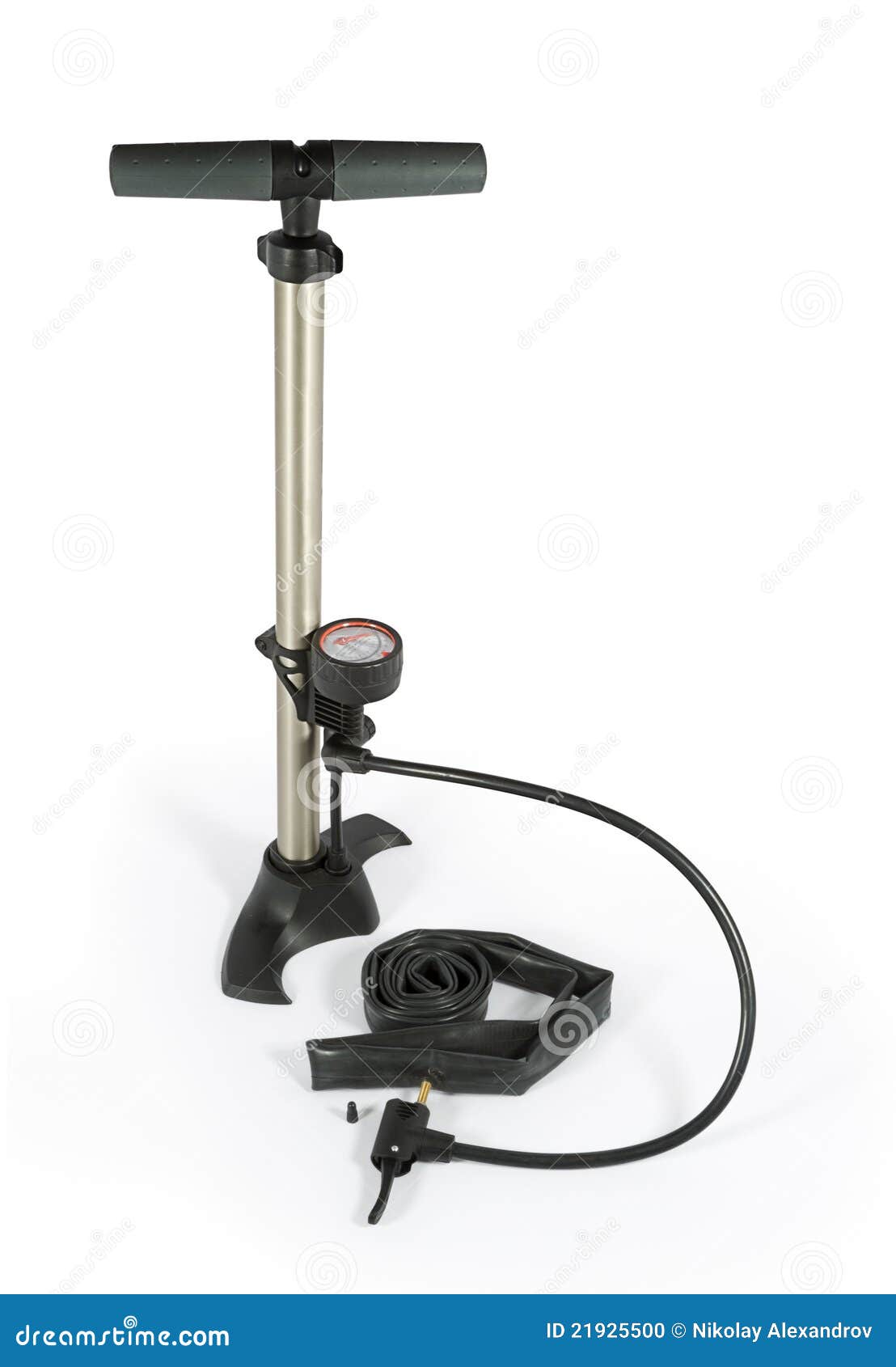 Big bicycle pump stock photo. Image of gauge, wheel, valve 21925500