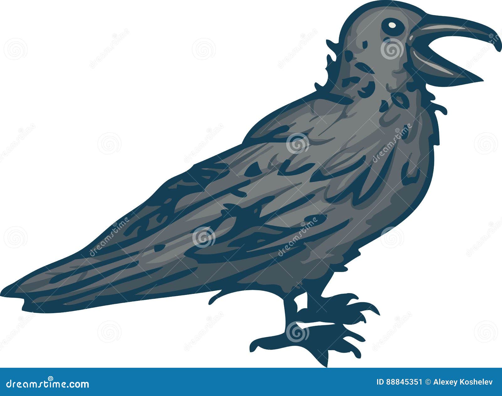 Big Black Crow stock illustration. Illustration of feather 88845351