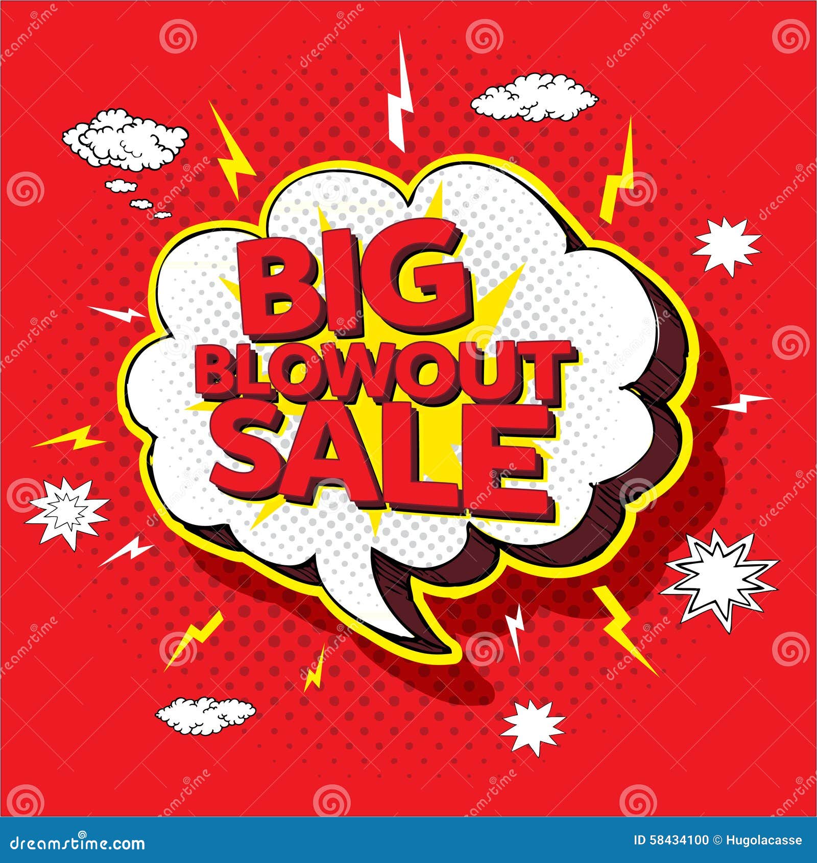 Big Blowout Sale Pop Up Cartoon Banner Vector Illustration