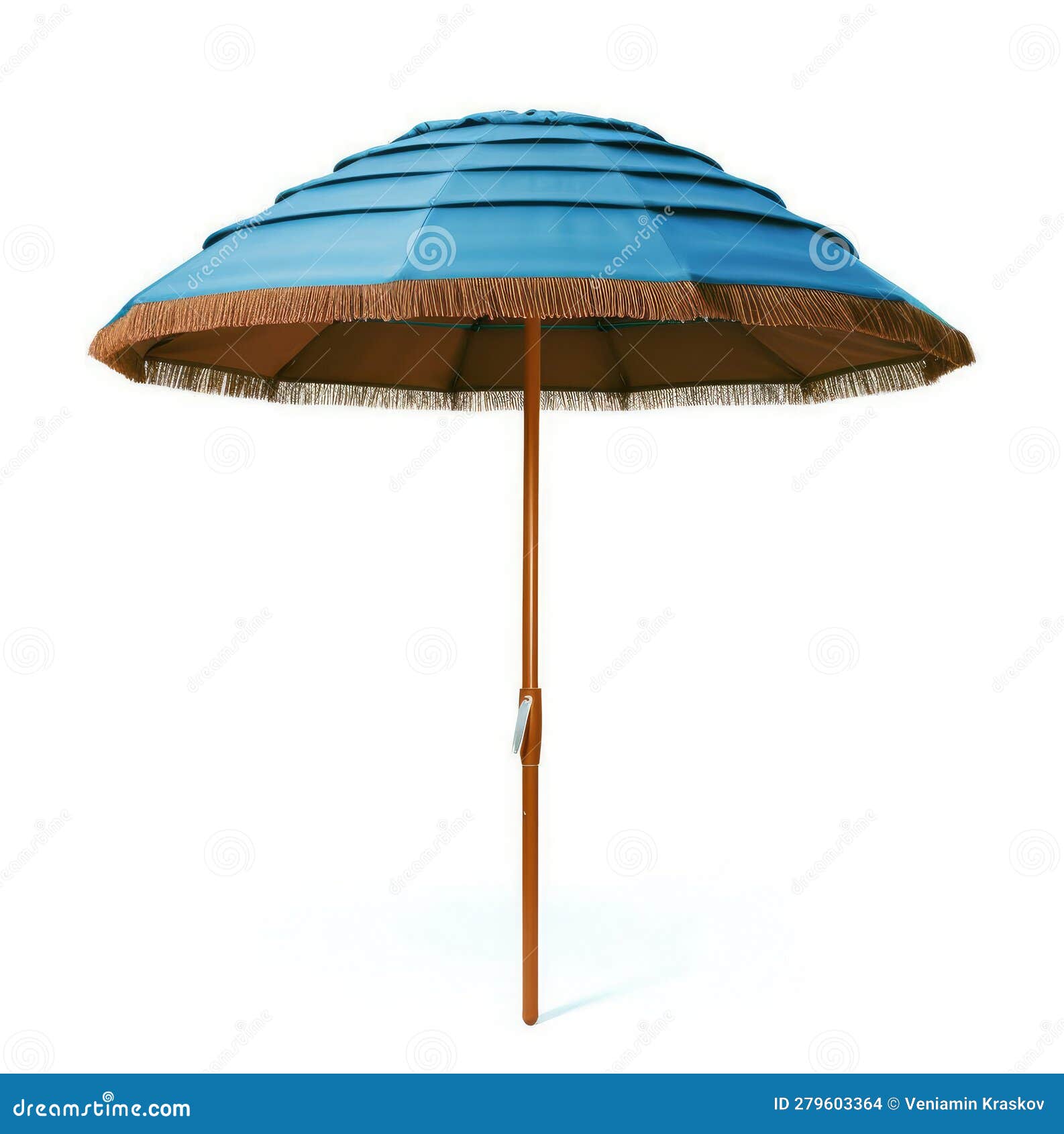 Big blue beach umbrella stock illustration. Illustration of blue