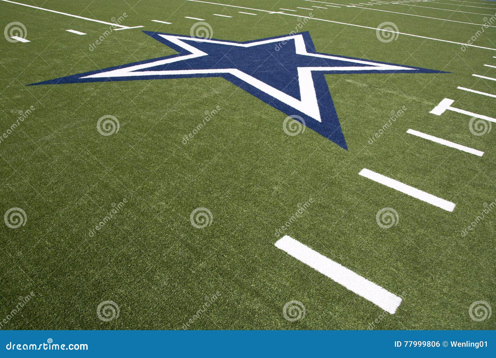 Big Blue Star on a Field Background Editorial Photo Image of stadium