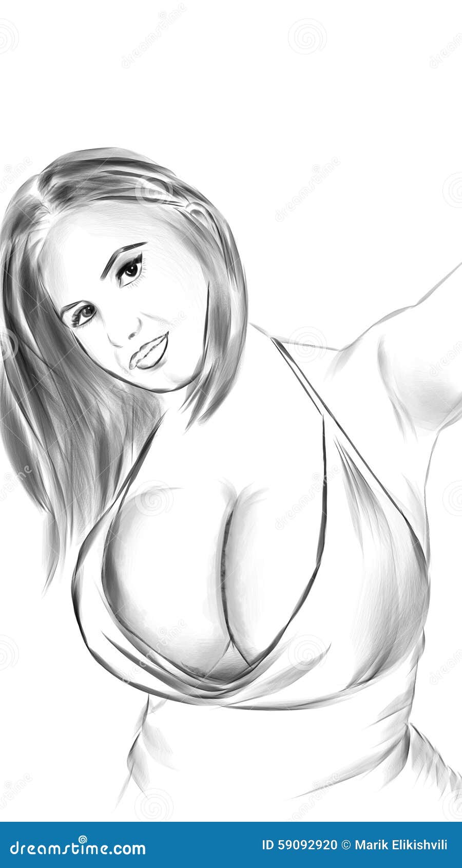 Big tits drawing