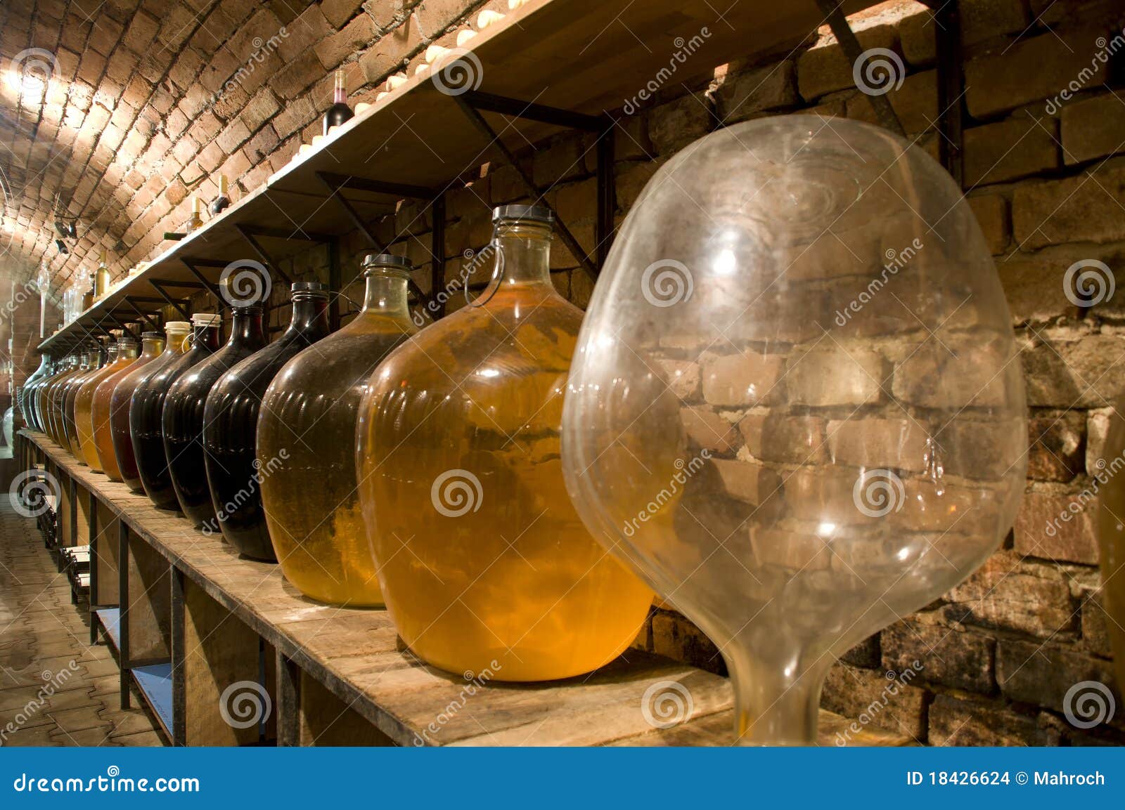 Big Bottles of High Quality Wine Stock Photo Image of glass