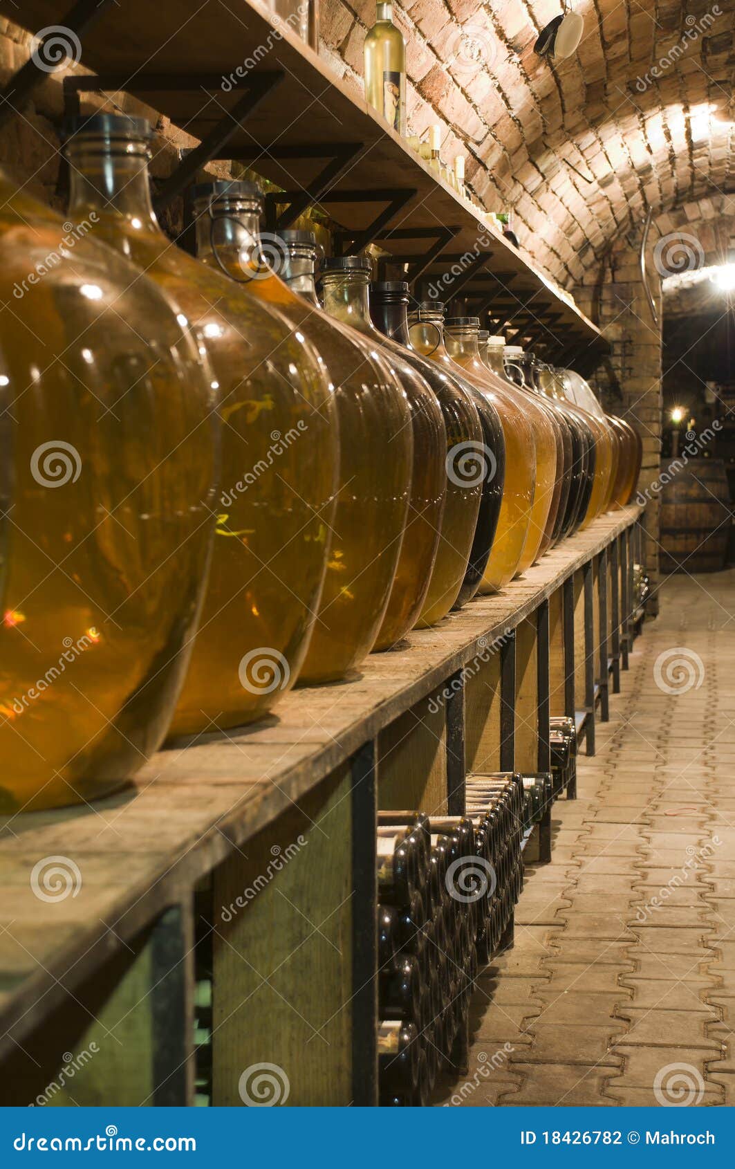Big Bottles of High Quality Wine Stock Photo Image of factory
