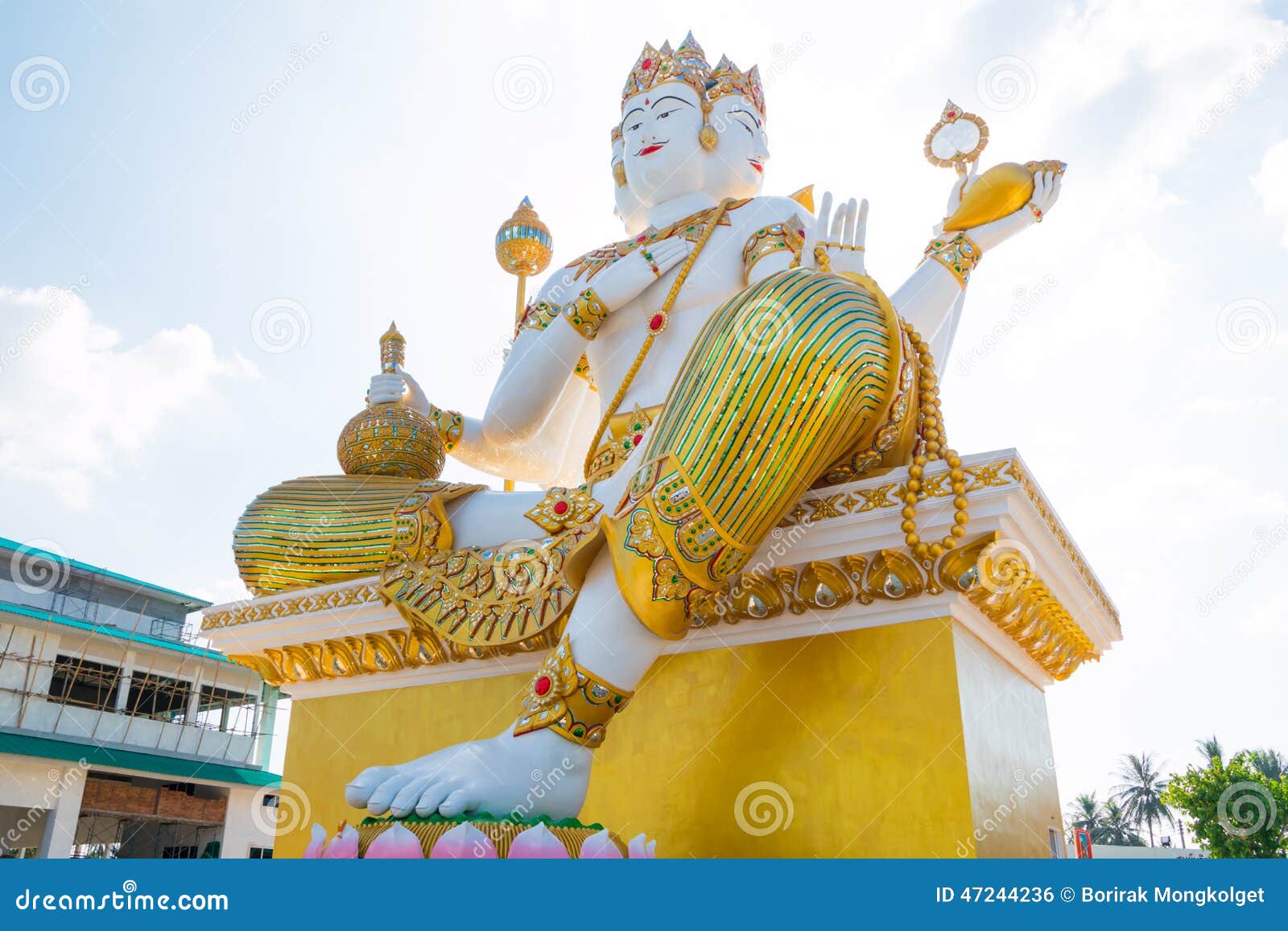Big Brahma statue stock photo. Image of white, beautiful - 47244236