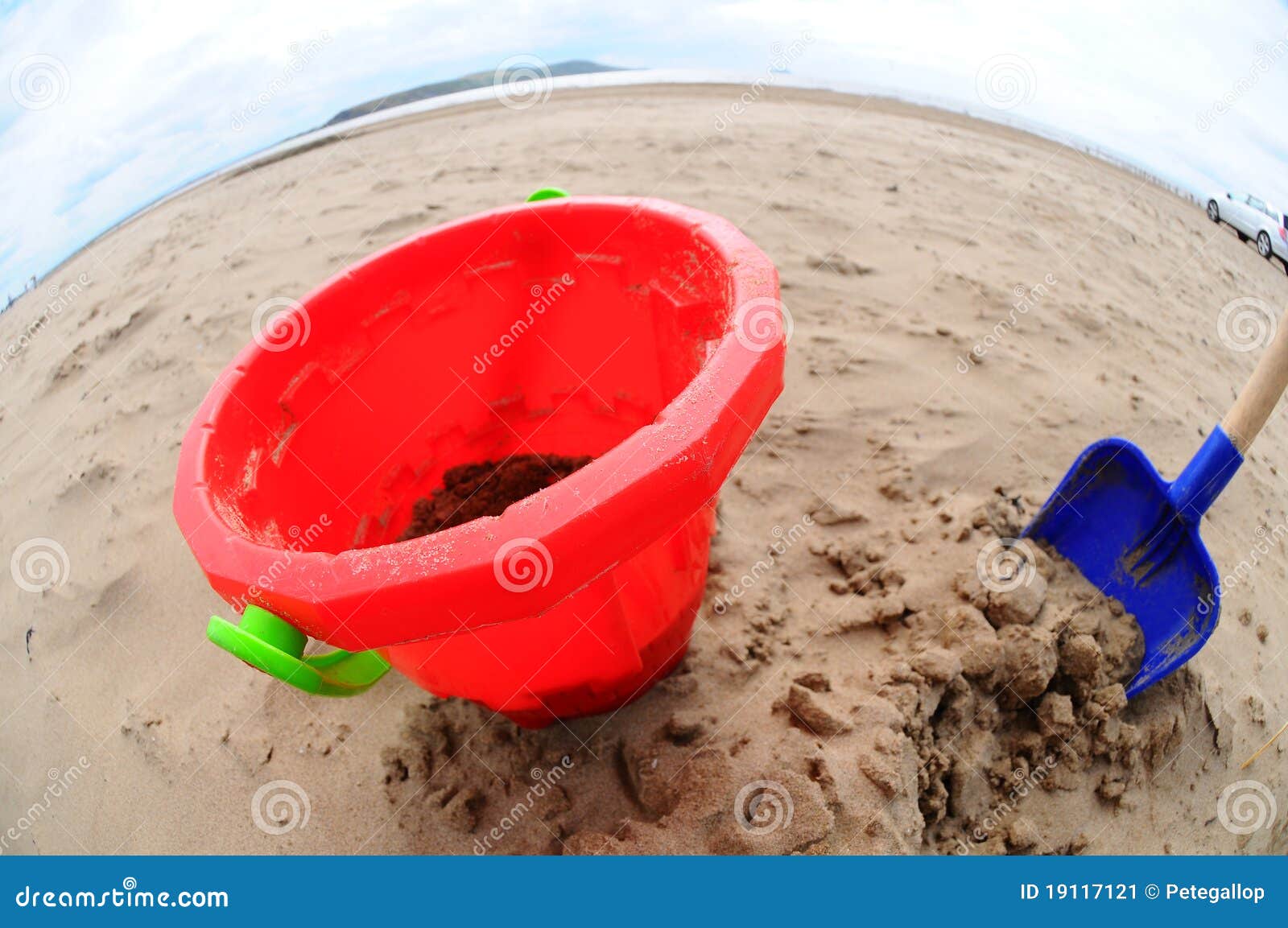 Big bucket and spade stock image. Image of warped, shovel 19117121