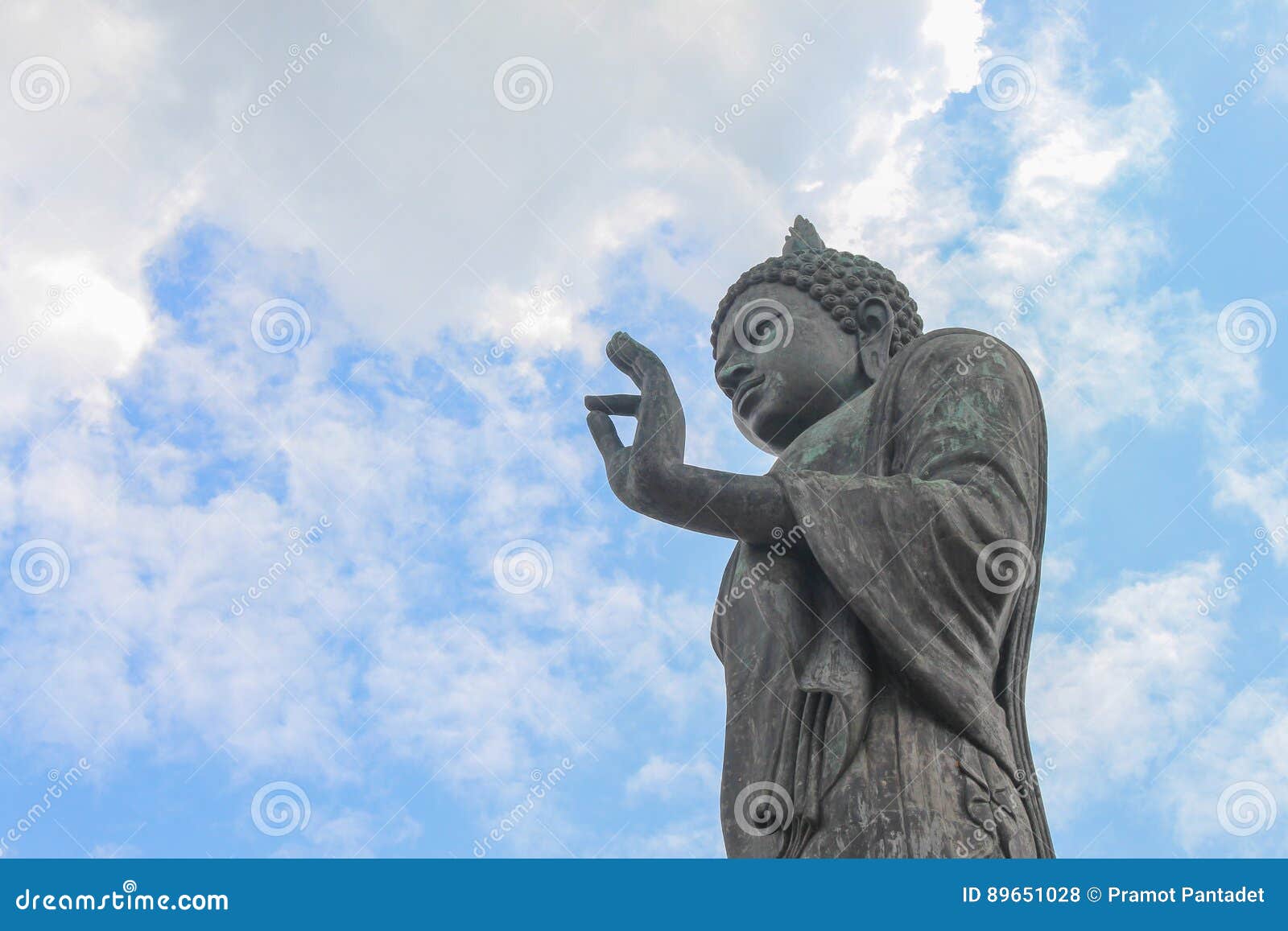 Big Buddha Statue Ancient on Blue Sky Background Stock Photo - Image of ...