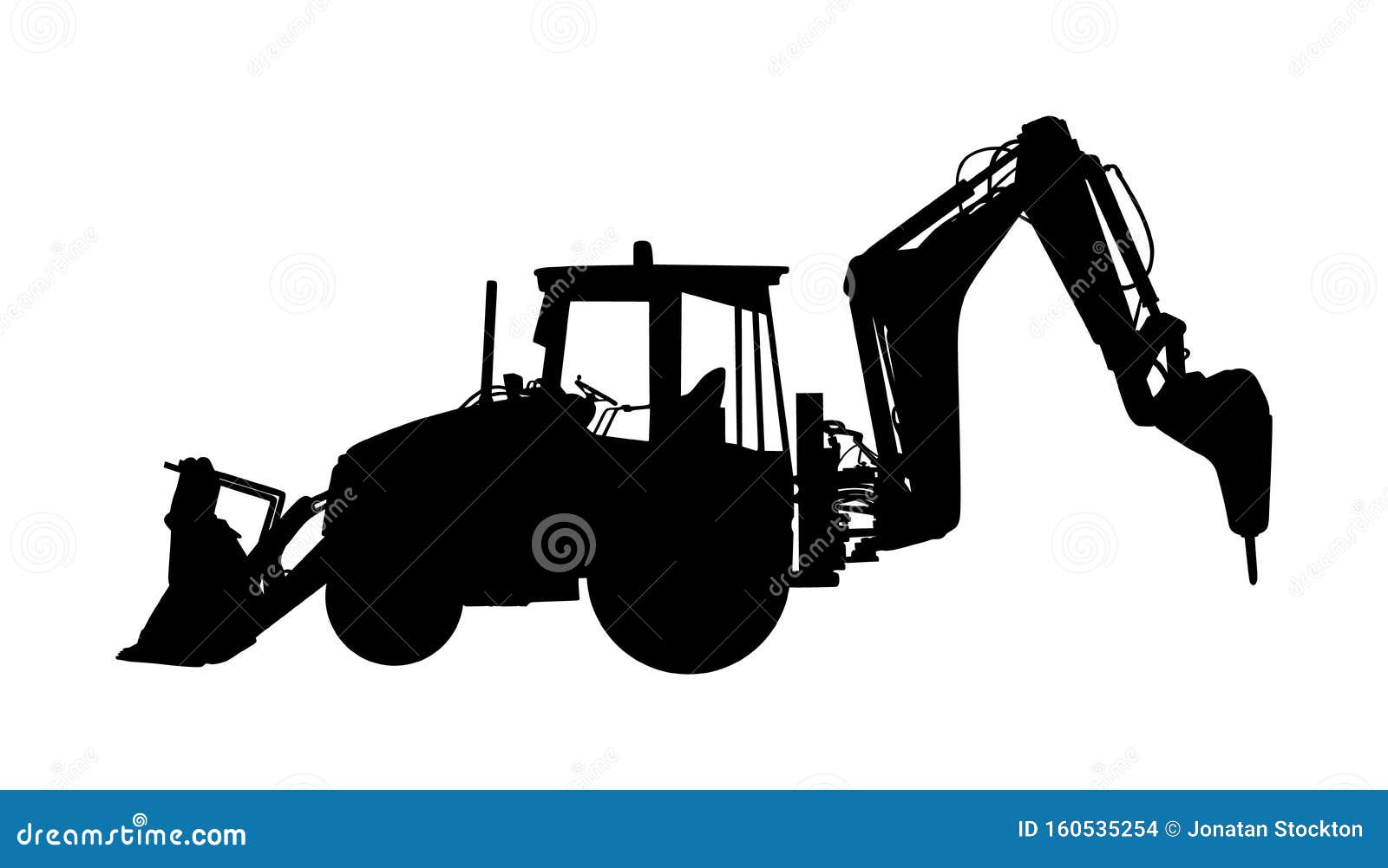 big bulldozer loader  silhouette  on white background. dusty digger silhouette . excavator dozer.