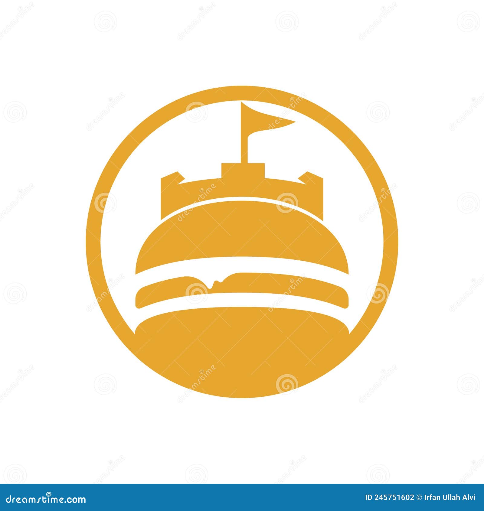 Burger Castle Vector Logo Design. Fort Burgher Logo Design