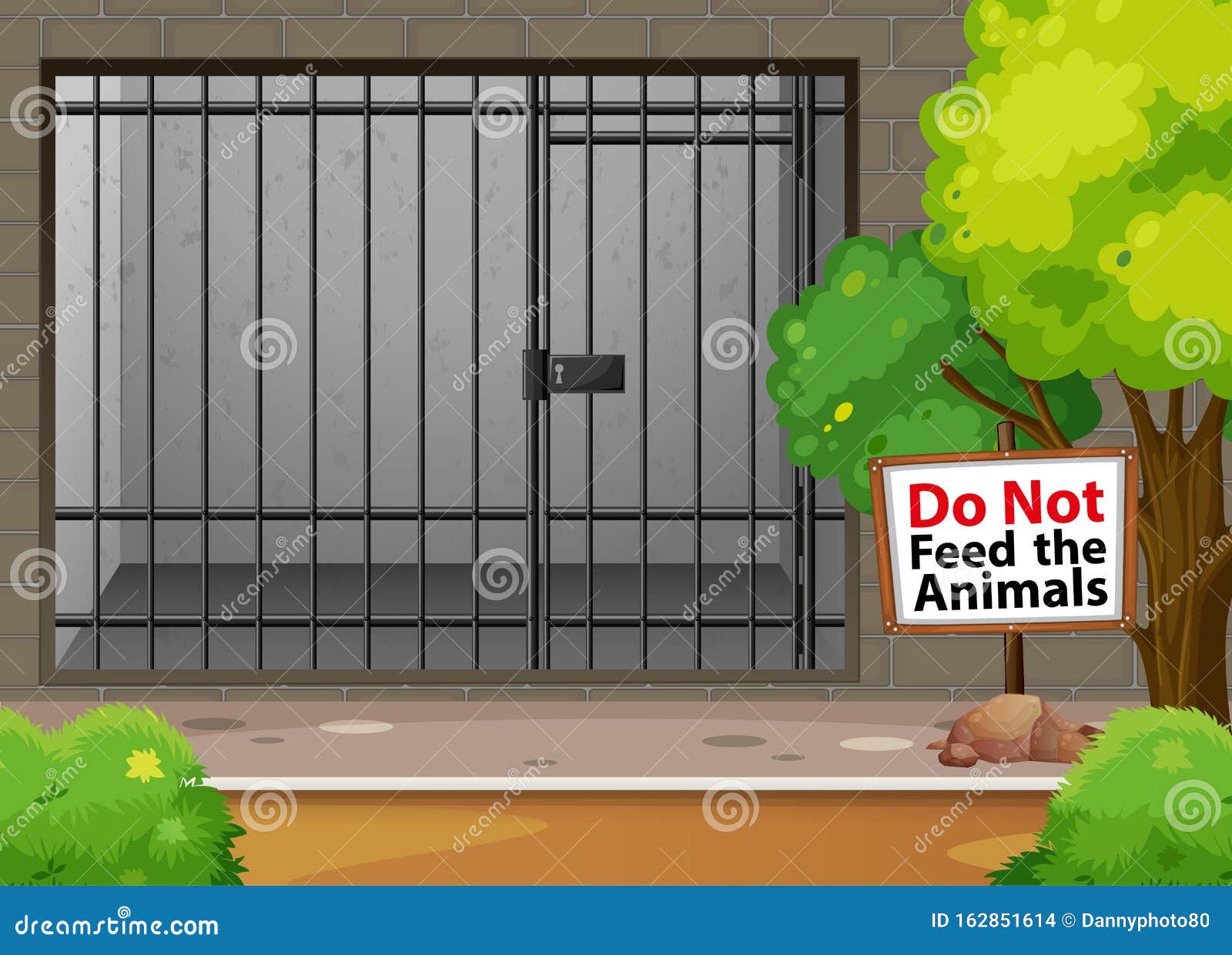 Big Cage for Animal at the Zoo Stock Vector Illustration of vector