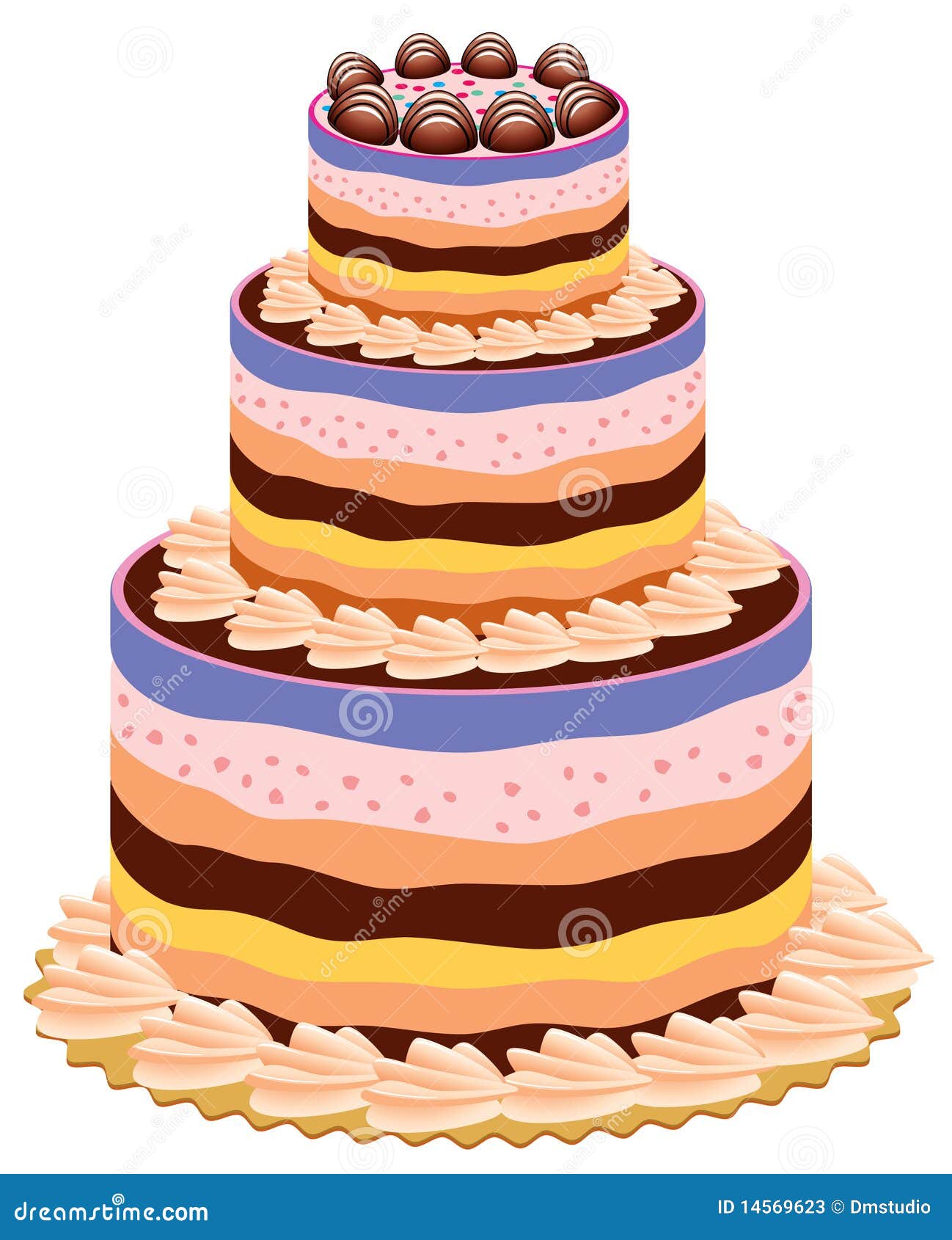 Big cake stock vector. Illustration of cute, bakery, cream - 14569623