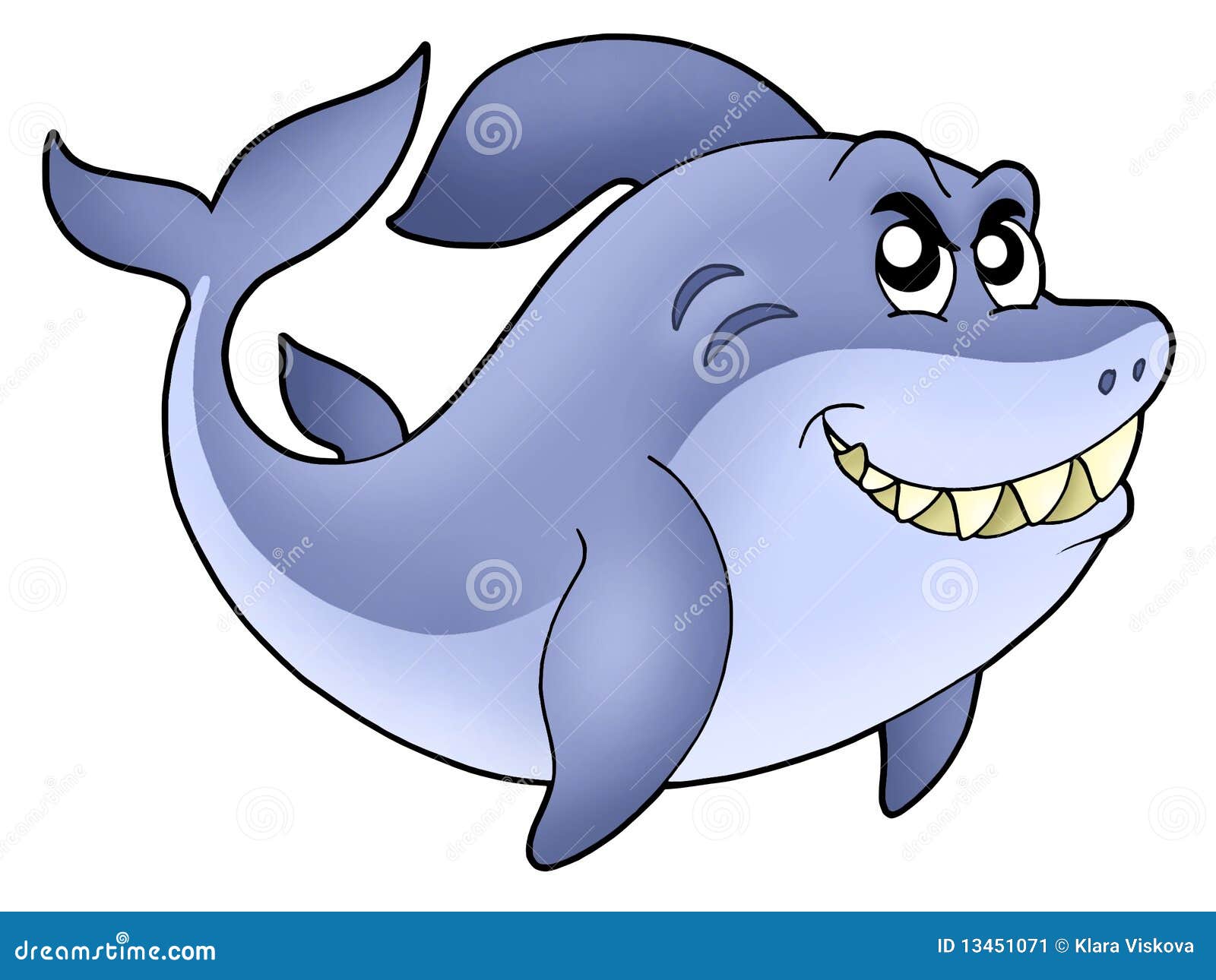 Big cartoon shark stock illustration. Illustration of fins - 13451071