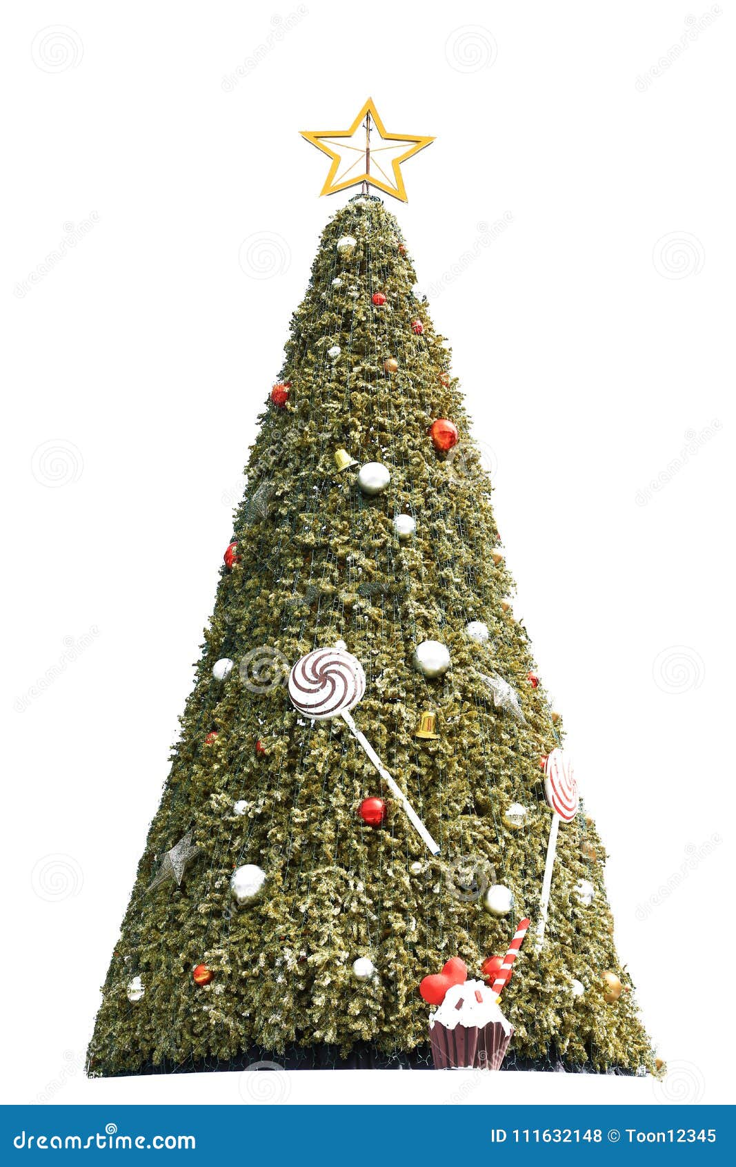 A Big Christmas tree. stock photo. Image of holiday 111632148
