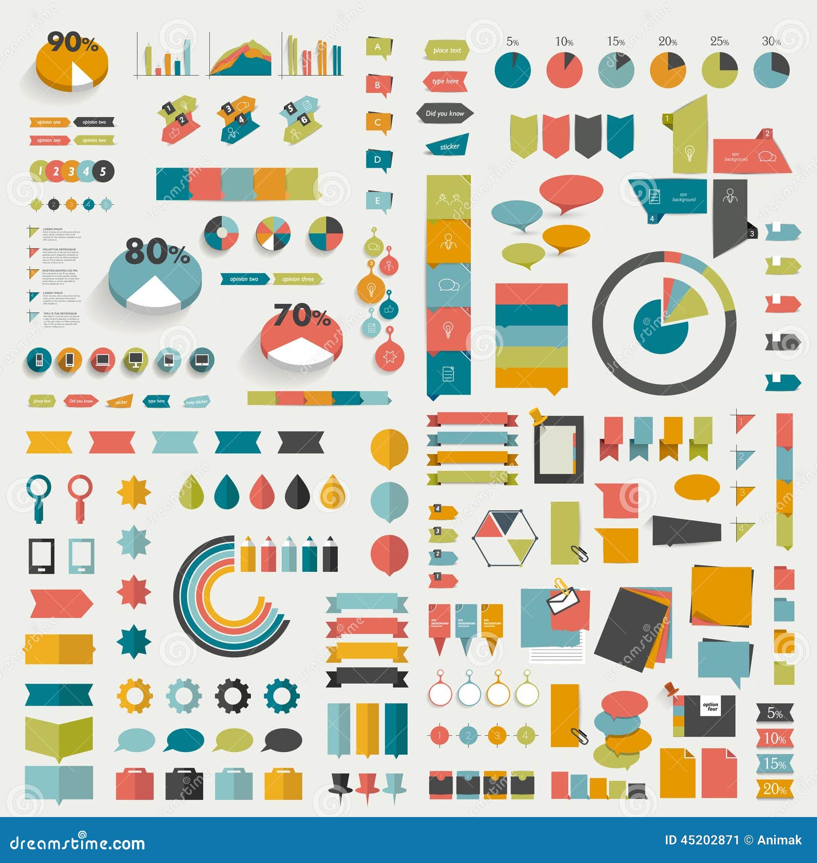 big collections of info graphics flat  diagrams.