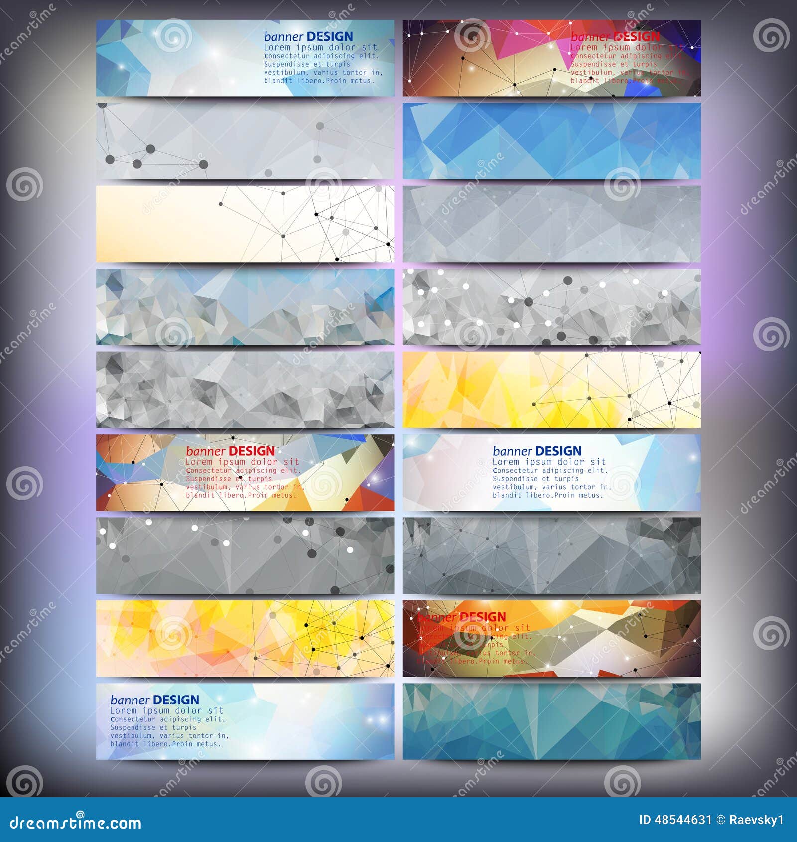 big colored abstract banners set. conceptual
