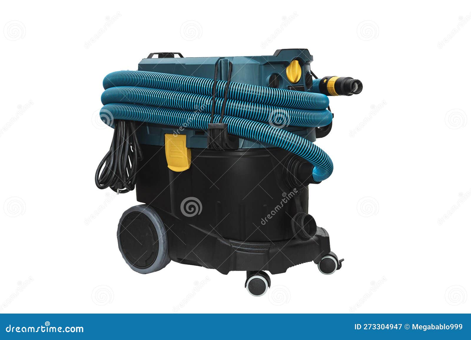 Big Construction Vacuum Cleaner Isolated on White Background Stock
